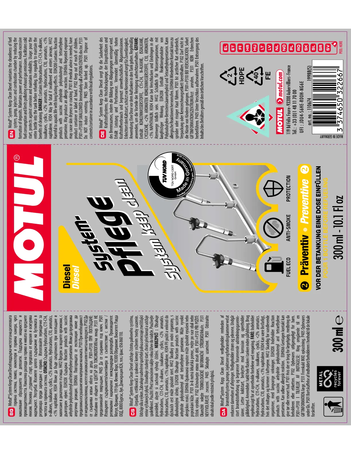 Motul Diesel Systempflege 300ml Motul Diesel Systempflege 300ml
