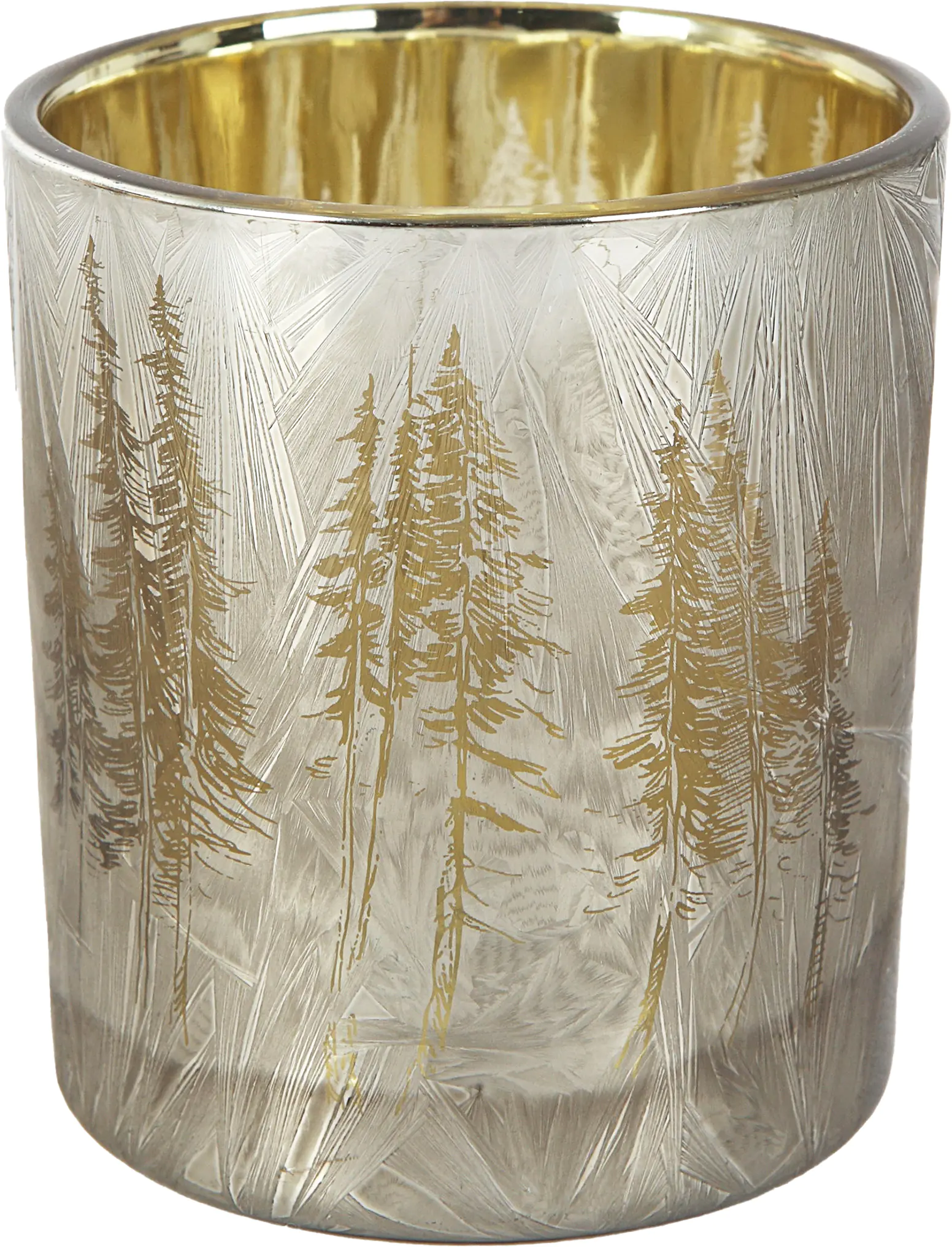 TrendLine Kerzenhalter aus Glas Ø 7 x 8 cm silber-gold 