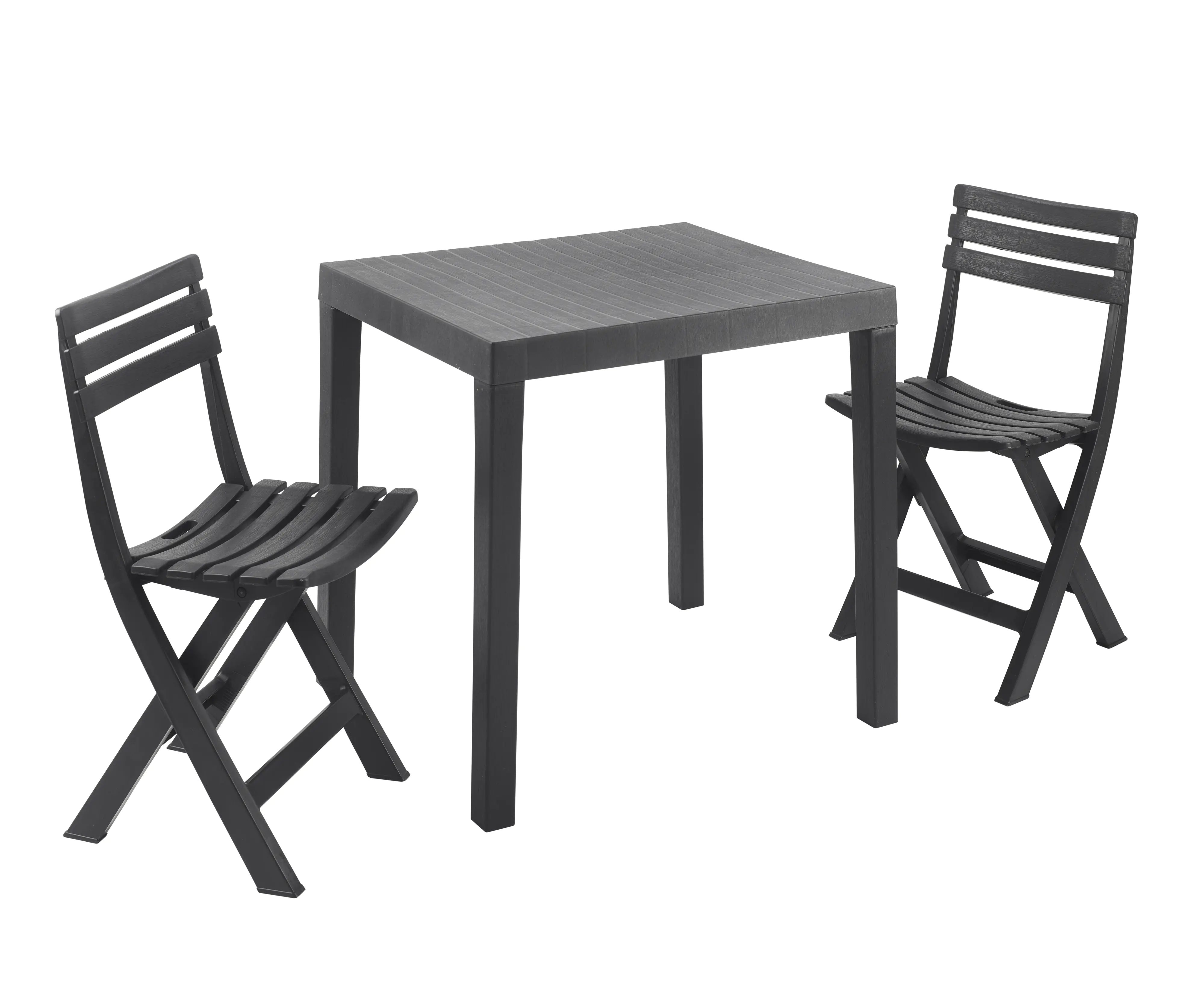 Progarden Balkonset Club 3-teilig wetterfest polypropylen anthrazit