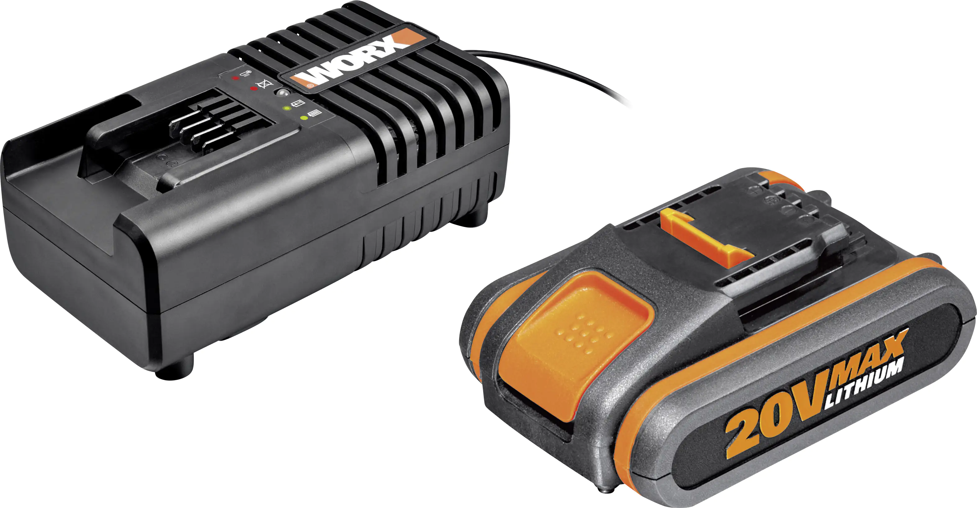 Worx Ersatzakku-Set WA3601 inkl. Ladegerät 20 V 2,0 Ah inkl. Ladegerät