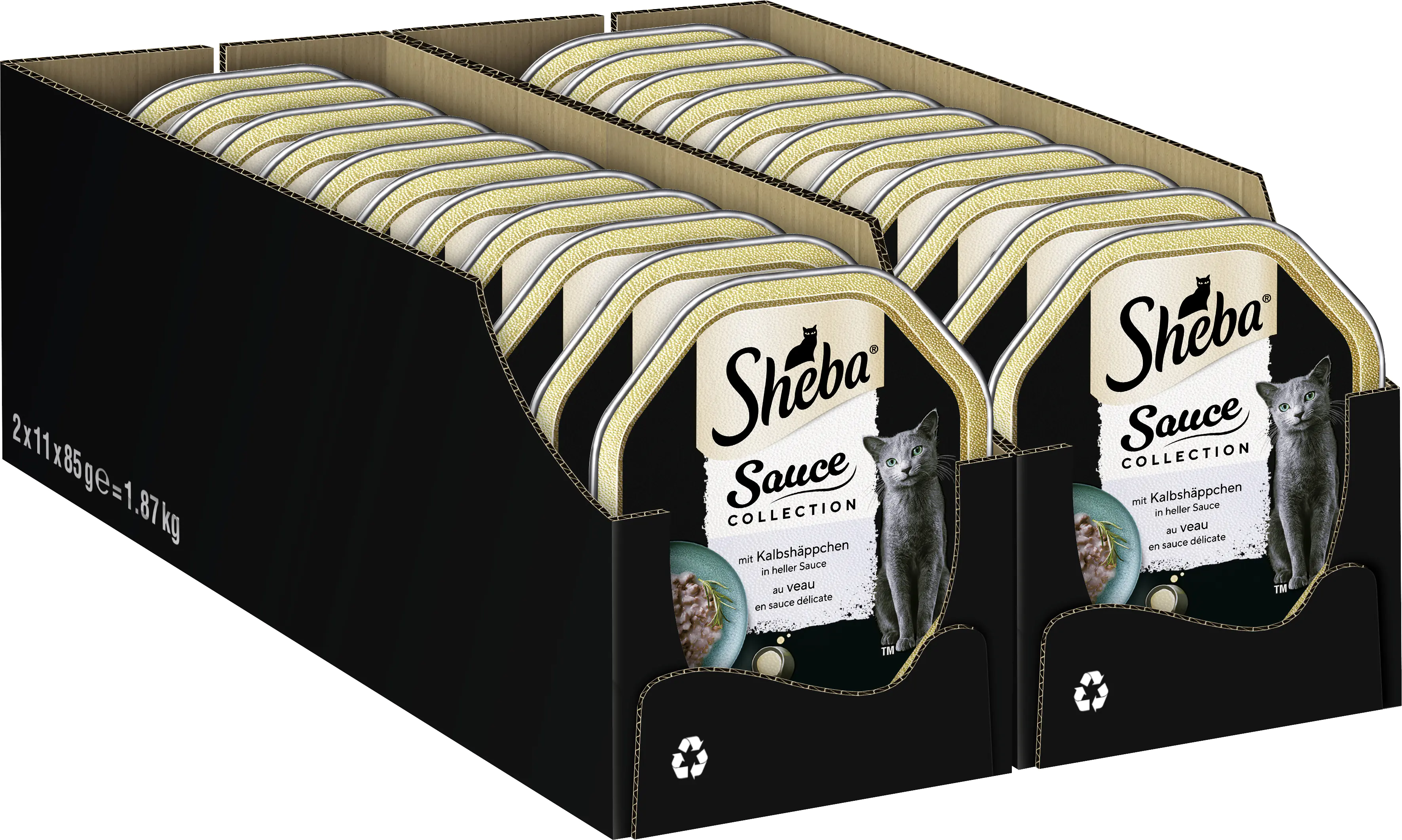 Sheba Sauce Collection mit Kalbshäppchen in heller Sauce 85 g Sheba Sauce Collection mit Kalbshäppchen in heller Sauce 85 g
