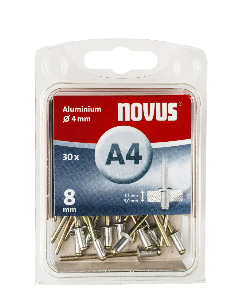 Novus Blindnieten Typ A4/8 Aluminium 30 Stück