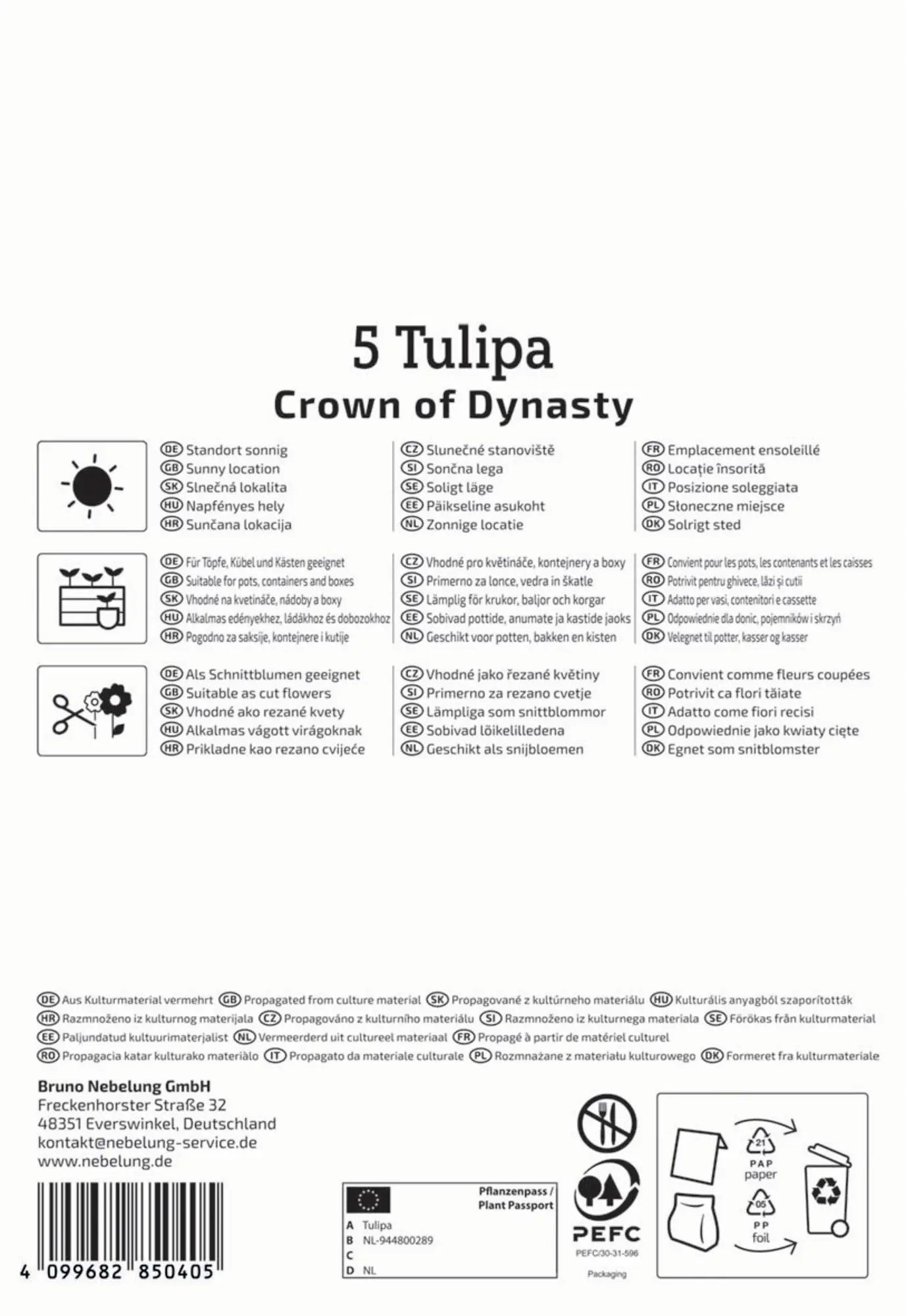 Kiepenkerl Herbstblumenzwiebel Kronentulpe Crown of Dynasty 5 Stück
