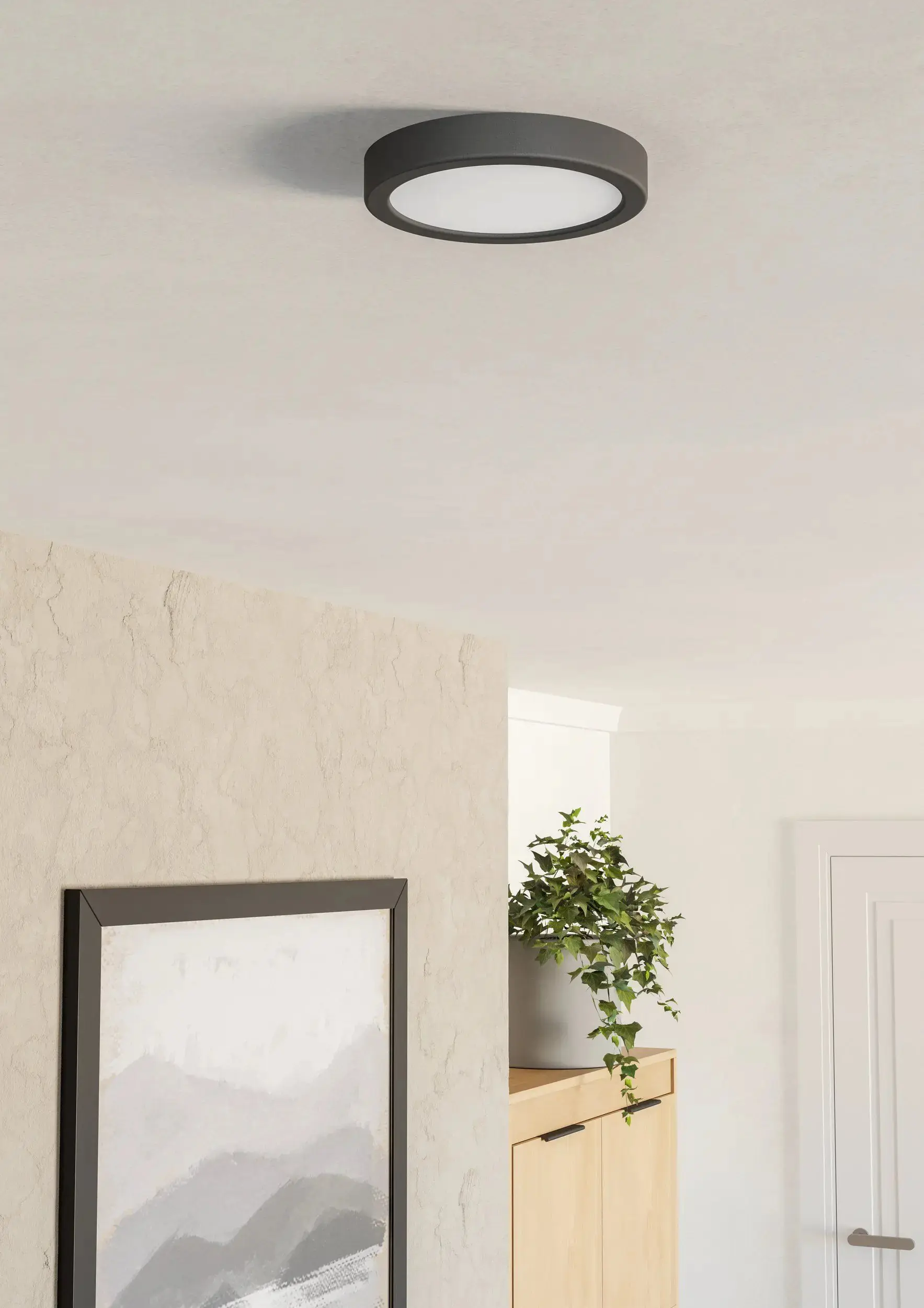 Eglo LED Deckenleuchte Fueva 6 schwarz Ø 17 x 3 cm warmweiß-kaltweiß