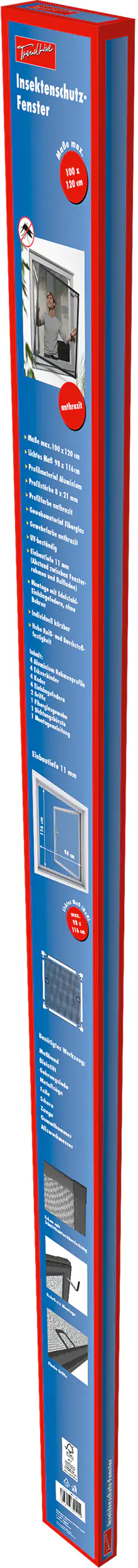 TrendLine Fliegenschutz-Fenster 100 x 120 cm anthrazit/anthrazit kürzbar TrendLine Fliegenschutz-Fenster 100 x 120 cm anthrazit/anthrazit kürzbar