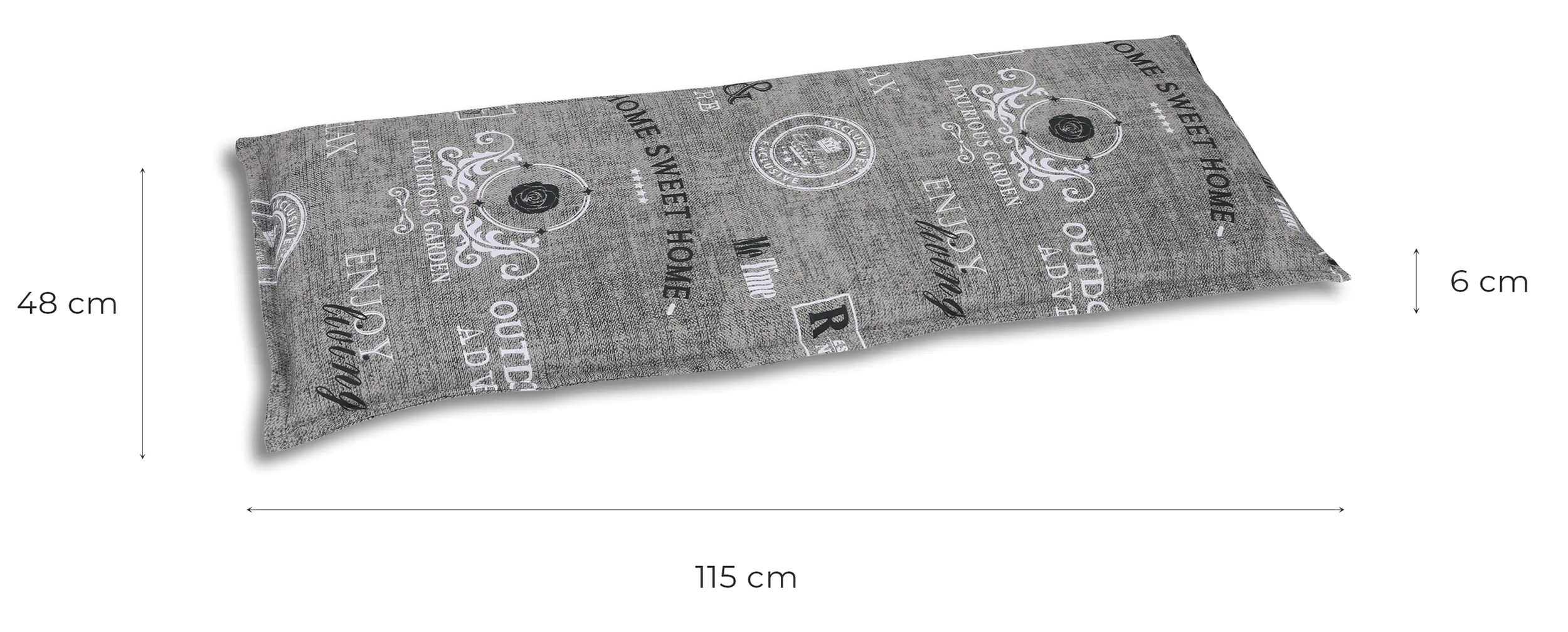 GO-DE Bankauflage 115 x 48 x 6 cm grau GO-DE Bankauflage 115 x 48 x 6 cm grau