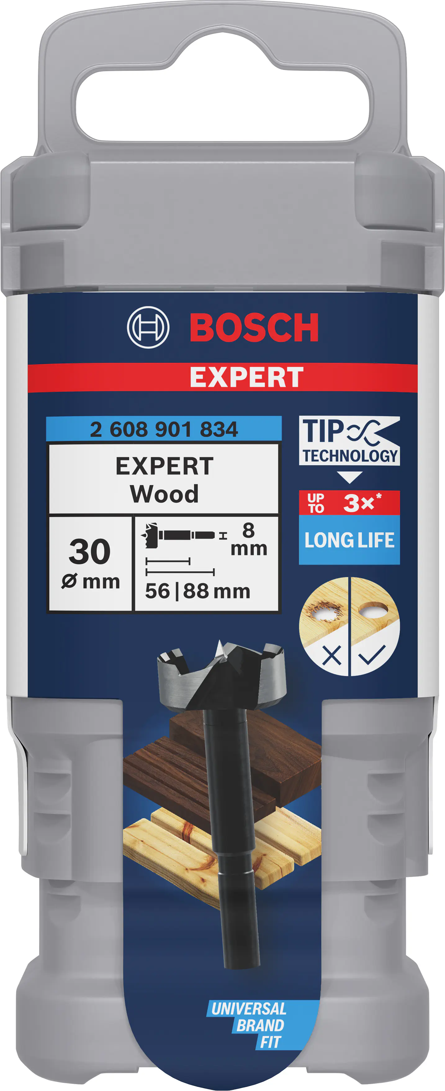 Bosch Expert Forstnerbohrer Ø 30 × 90 mm, Schaft-Ø 8 mm