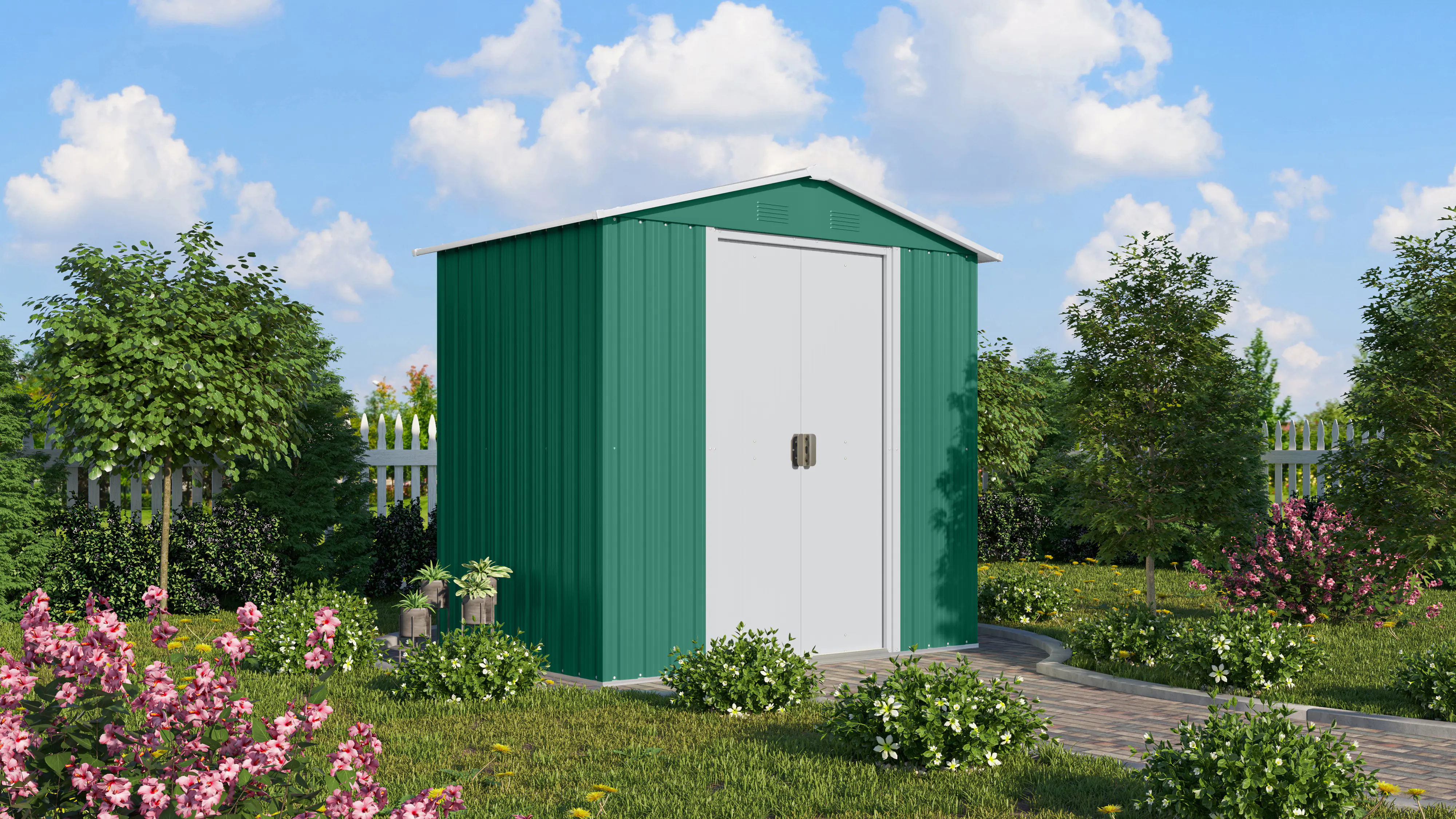 Pergart Metallgerätehaus Köln II 65 184 x 119 cm tanne-creme