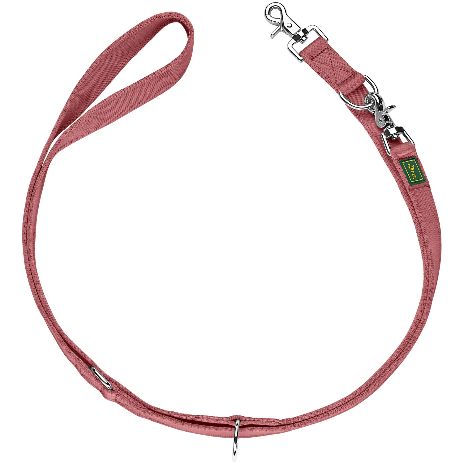 Hunter Hundeleine Führleine verstellbar Inari 2 m x 2,5 cm pastellrot