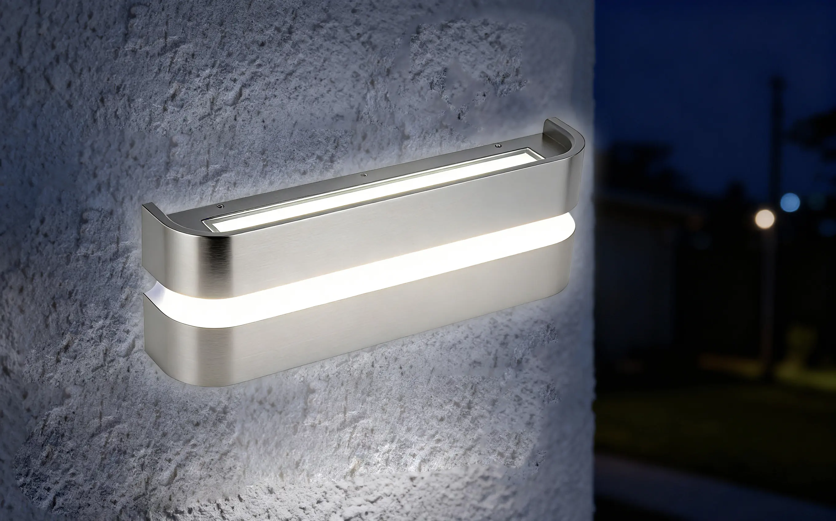 LED-Außenleuchte Java III 11x35 cm silber neutralweiß