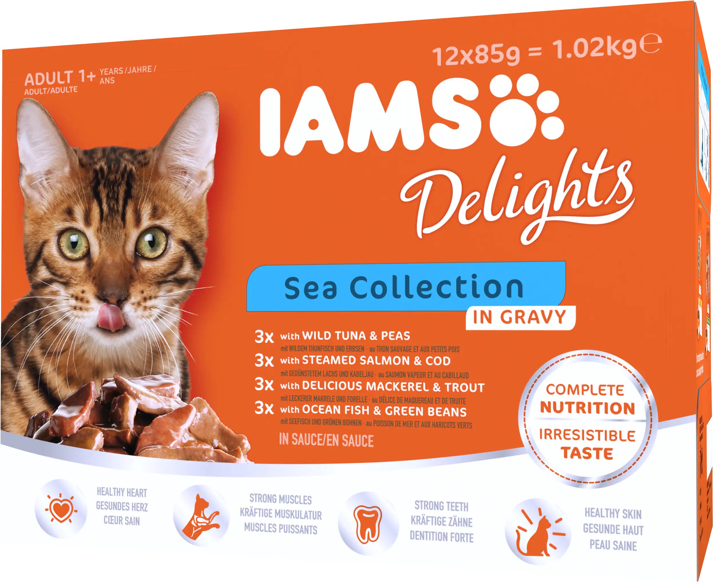 Iams Delights Katzennassfutter See Collection in Sauce 12 x 85 g