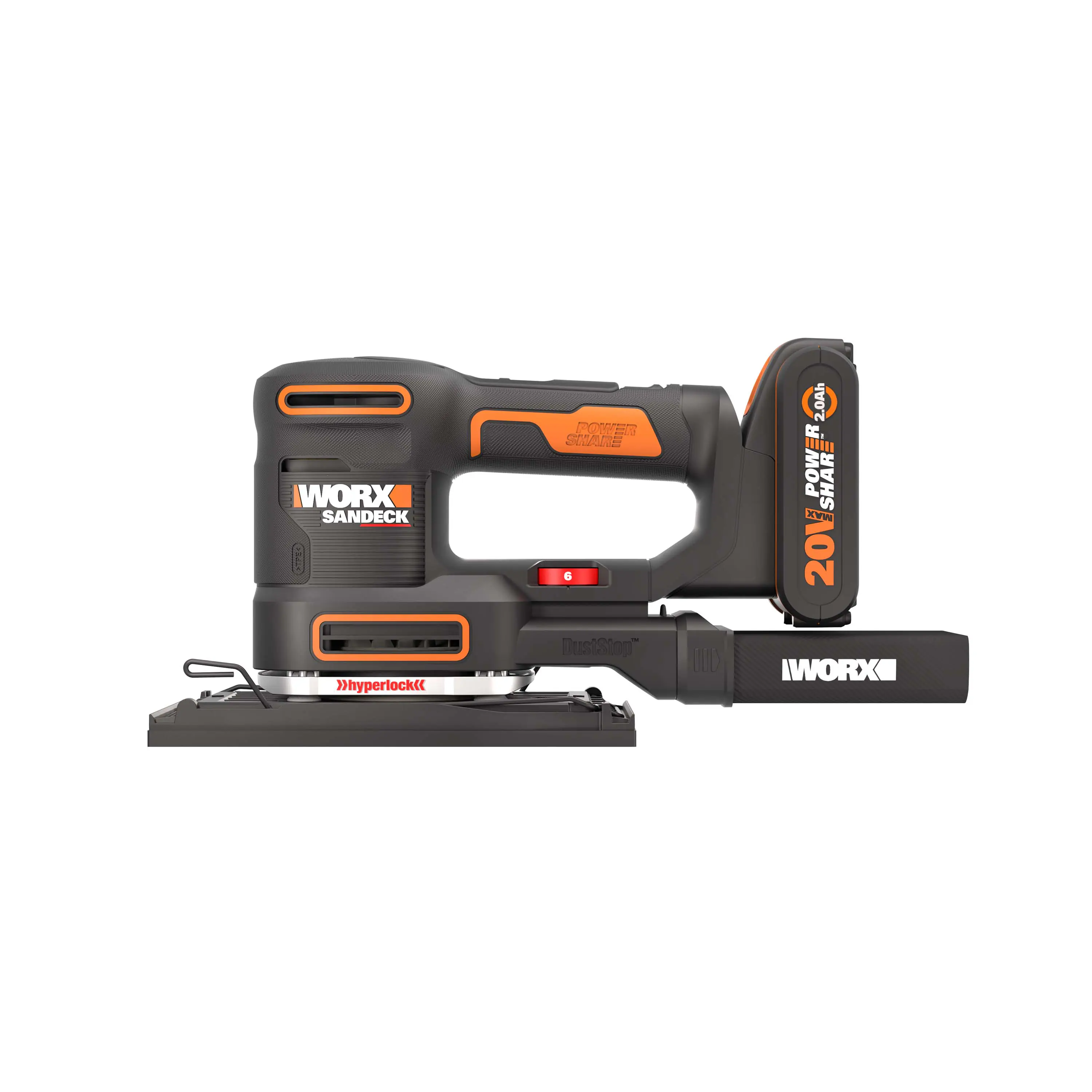Worx Akku-Multischleifer WX820 20 V inkl. Akku 2 Ah & Ladegerät Worx Akku-Multischleifer WX820 20 V inkl. Akku 2 Ah & Ladegerät