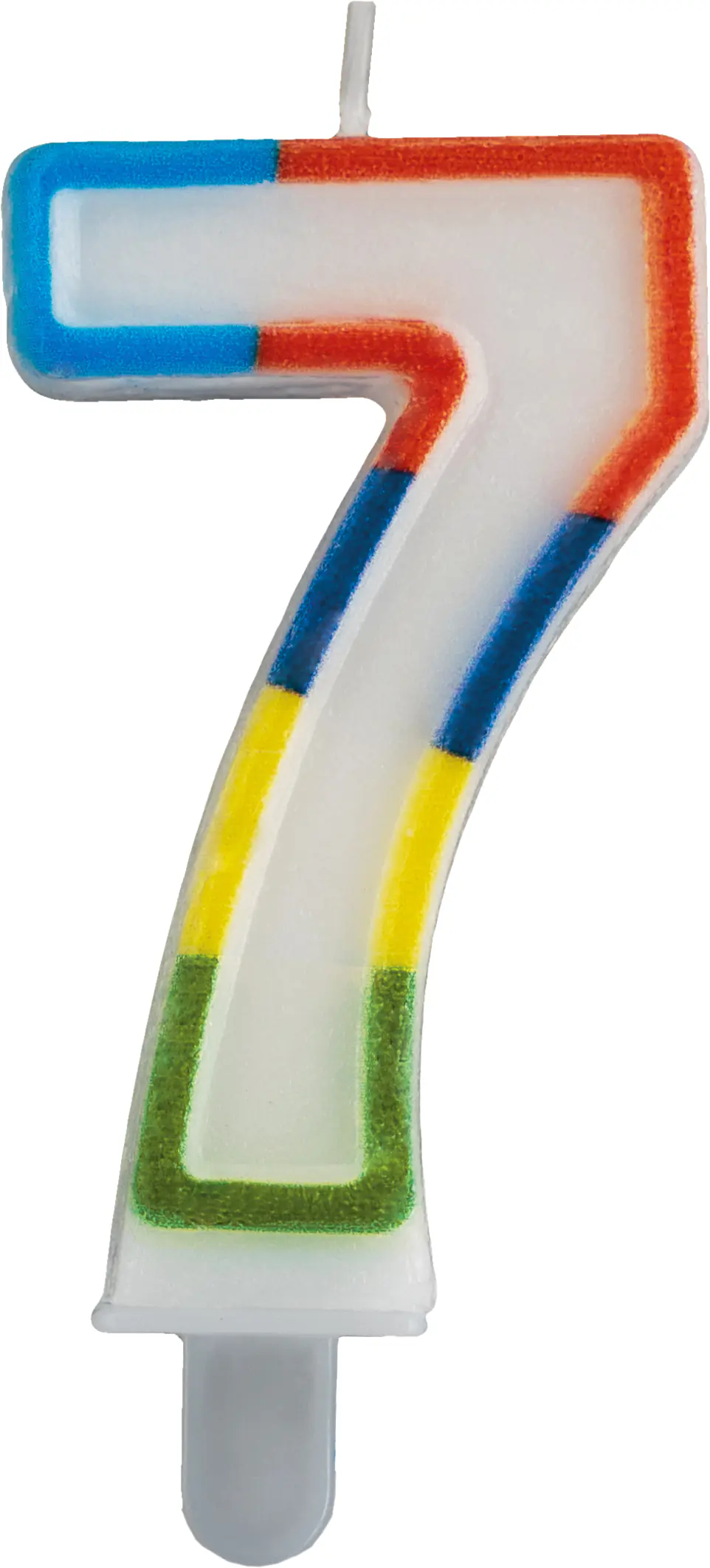 Geburtstagskerze Zahl 7 bunt 6 cm - 1 Stück