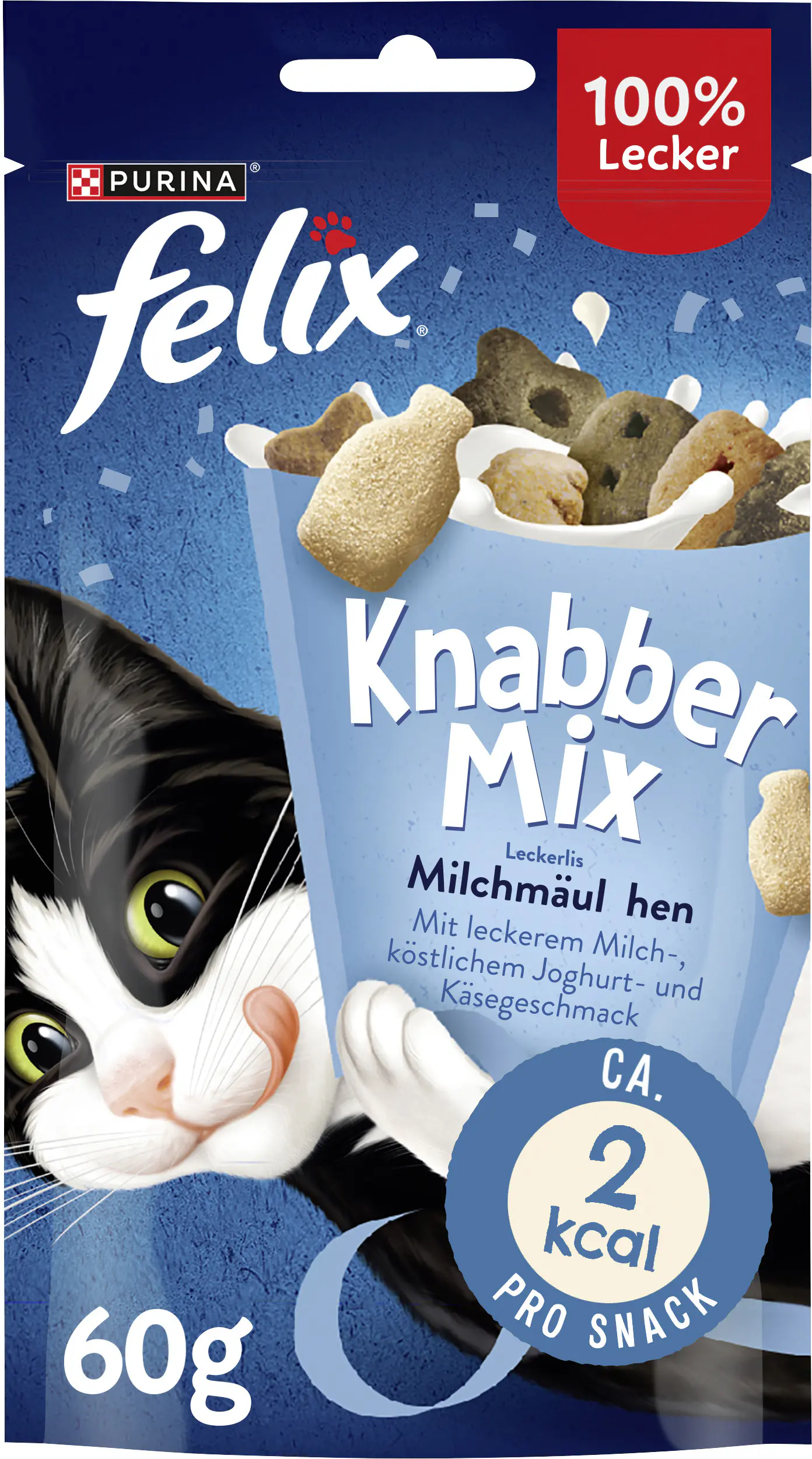 Felix Knabbermix Katzensnack Milchmäulchen 60g