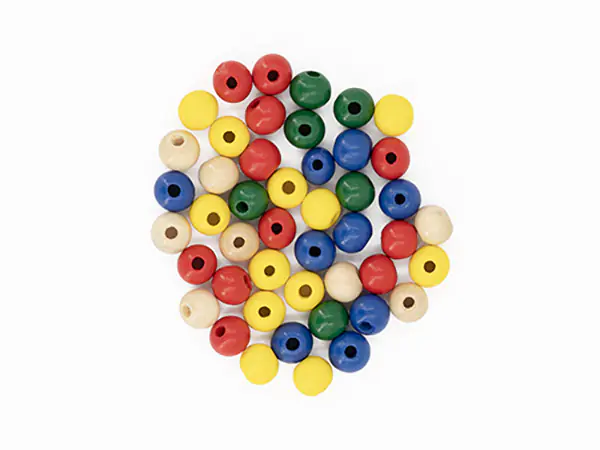 Glorex Holzperle bunt mix 15 mm - 14 Stück