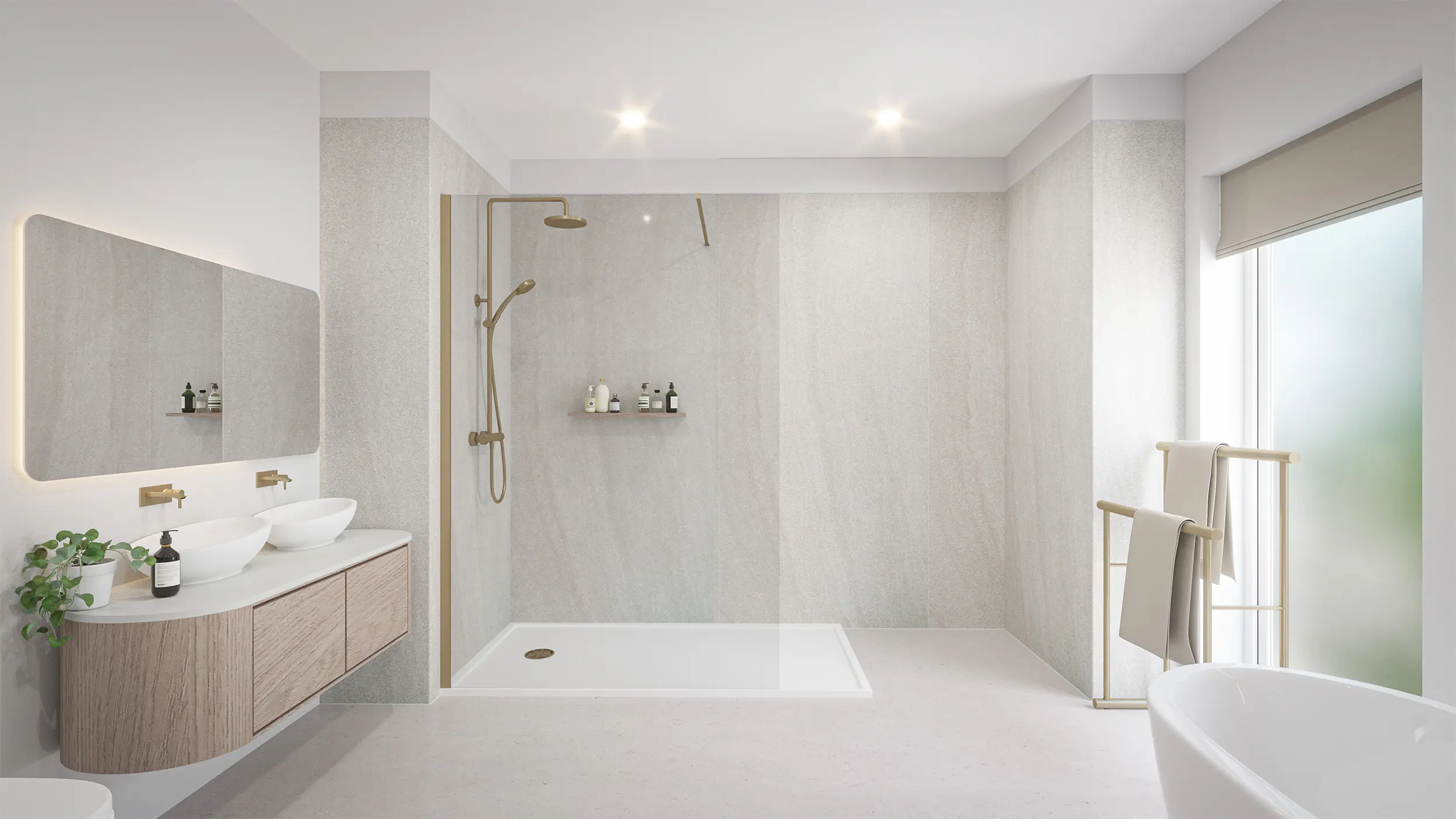 Wetwall Elite Wandpaneel  Moonlit Sand 120 x 260 mit Nut & Feder