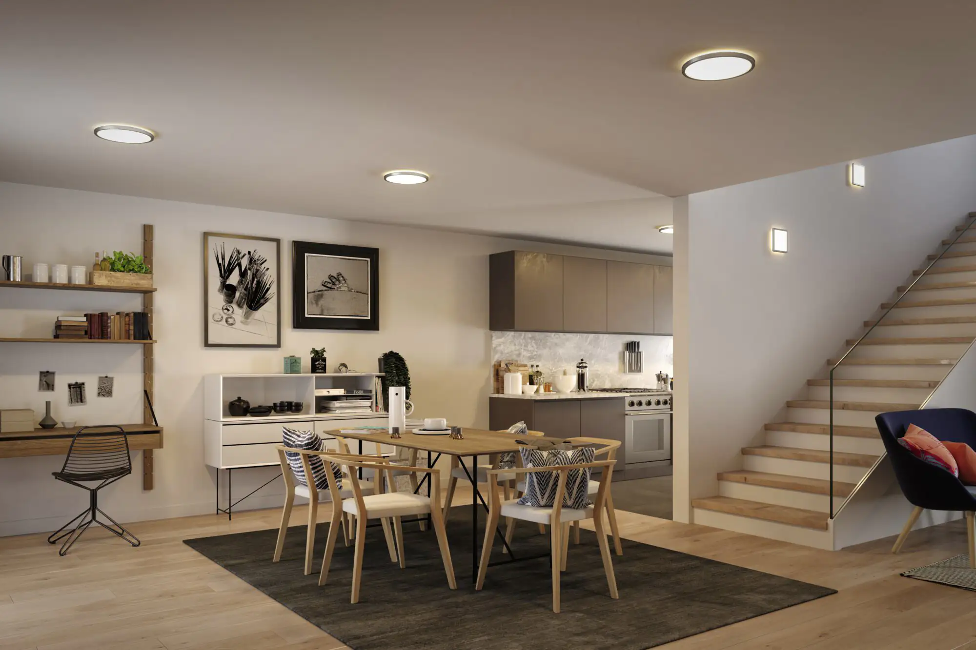 Paulmann LED Panel Atria Shine chrom-matt Ø 19 cm warmweiß