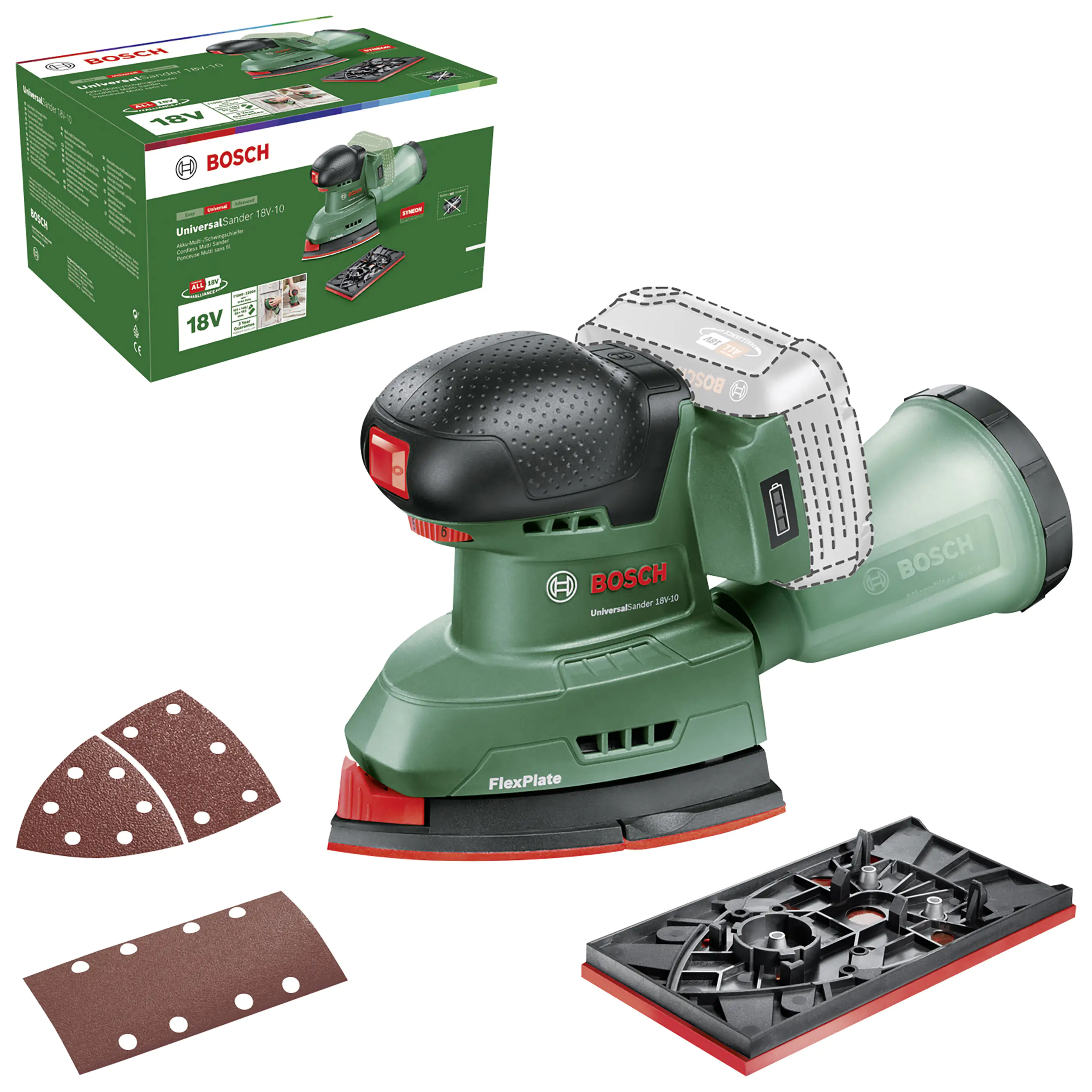 Bosch Akku Multischleifer UniversalSander 18 V-10 Solo