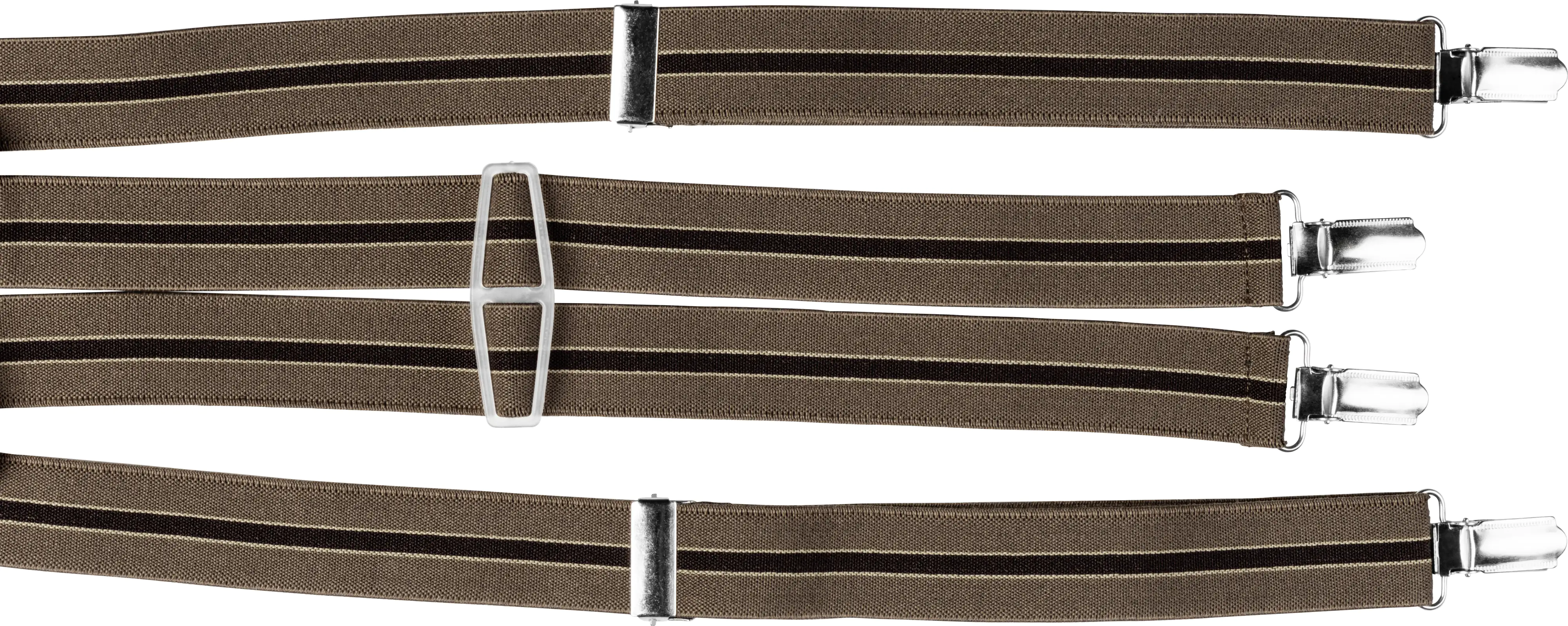 Landes Lederwarenfabrik Hosenträger H-Form, schmal, gestreift braun 120 cm