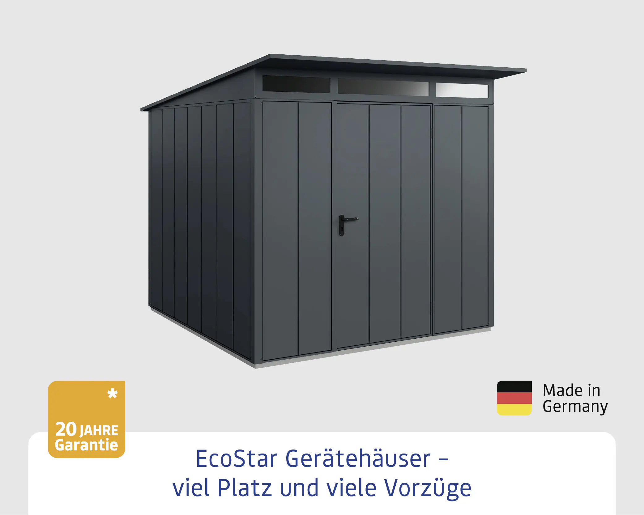 EcoStar Gerätehaus Elegant-P Typ 2 anthrazitgrau 247,9 x 283,4 x 232,3 cm