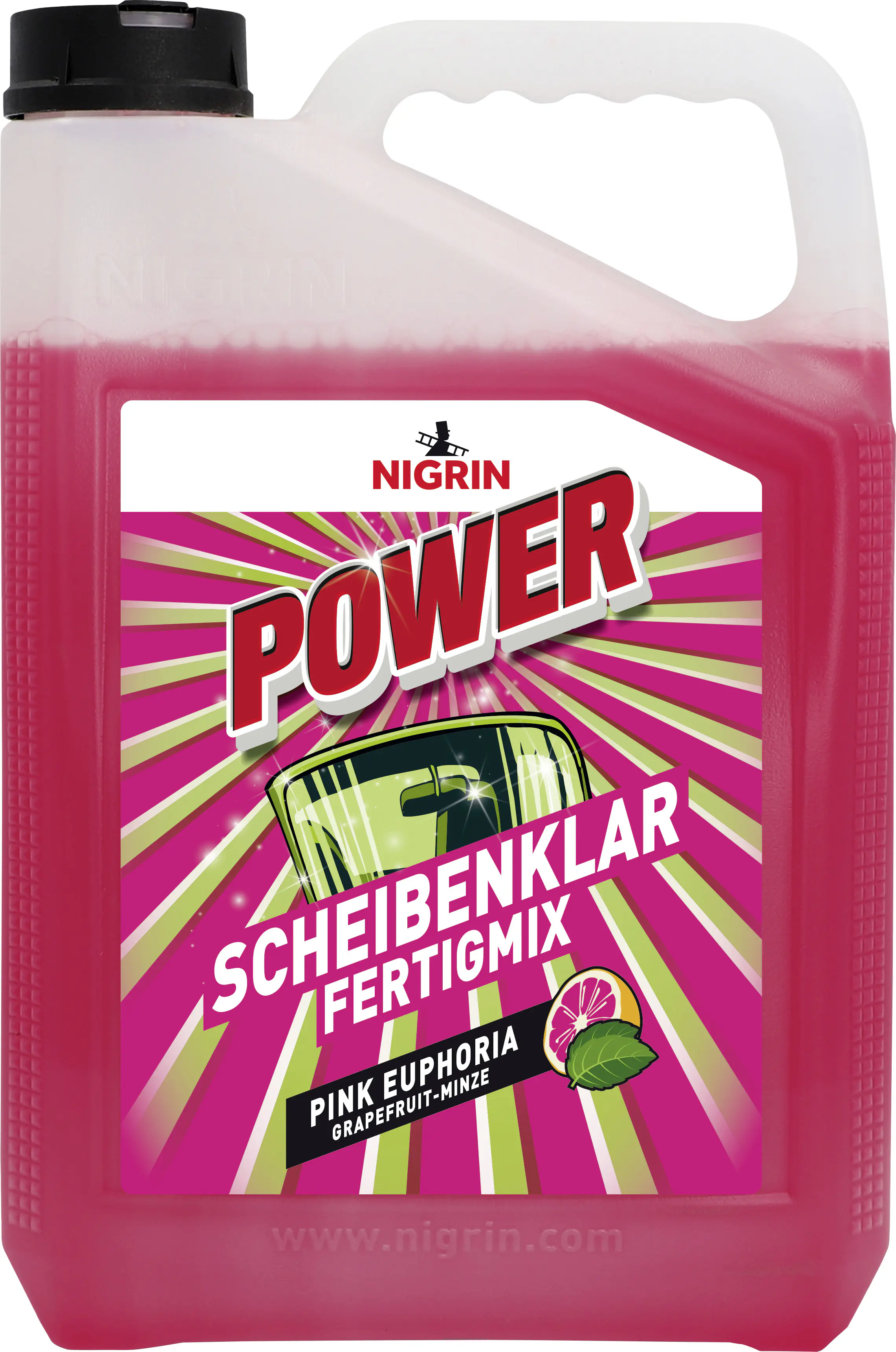 Nigrin Scheibenklar Power Pink Grapefruit-Minze gebrauchsfertig 5 L
