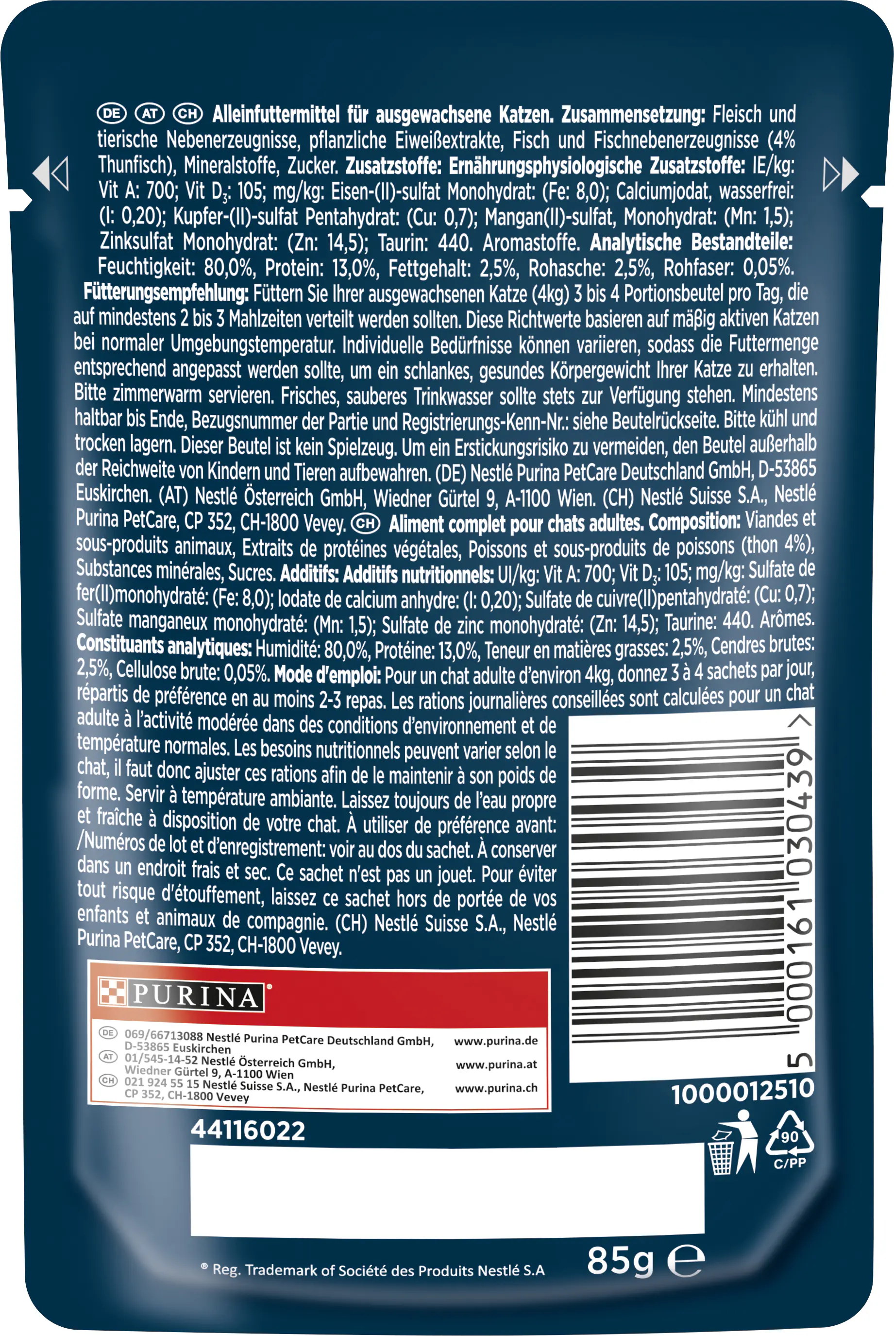 Gourmet Perle Erlesene Streifen mit Thunfisch 85 g