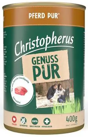 Christopherus Pur Hundenassfutter Single Protein getreidefrei 400 g Pferd