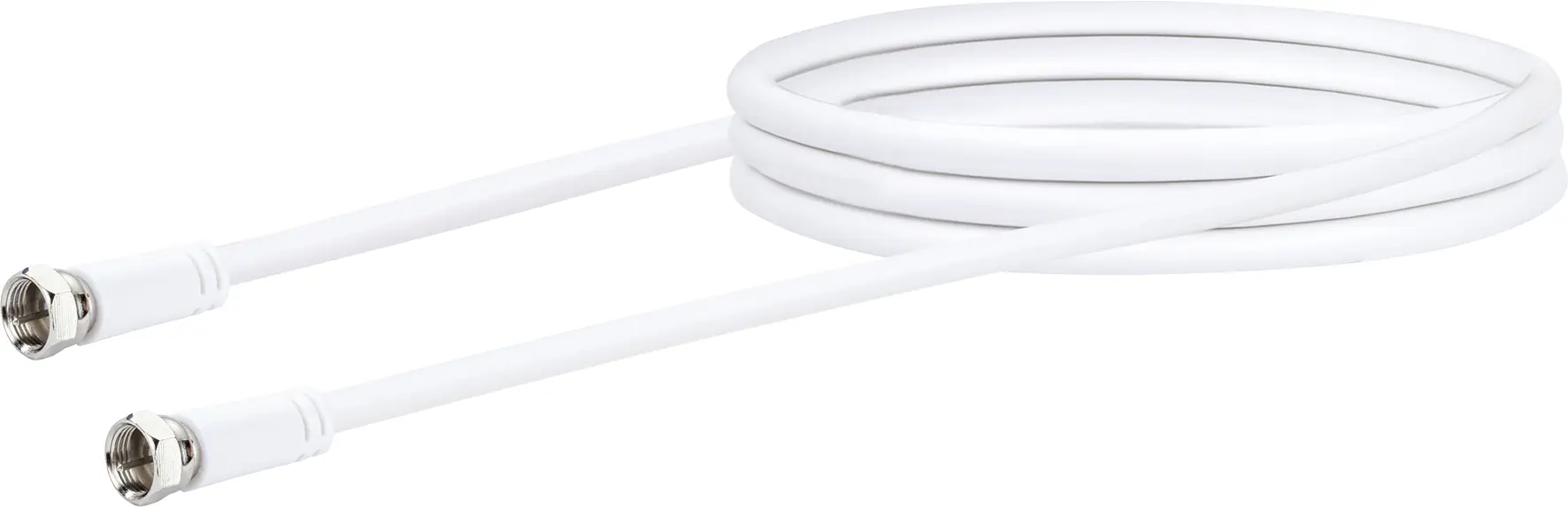 Schwaiger SAT Anschlusskabel KVCHQ30 532 (90dB) weiß, 3,0m, 1x F Stecker / 1x F Stecker