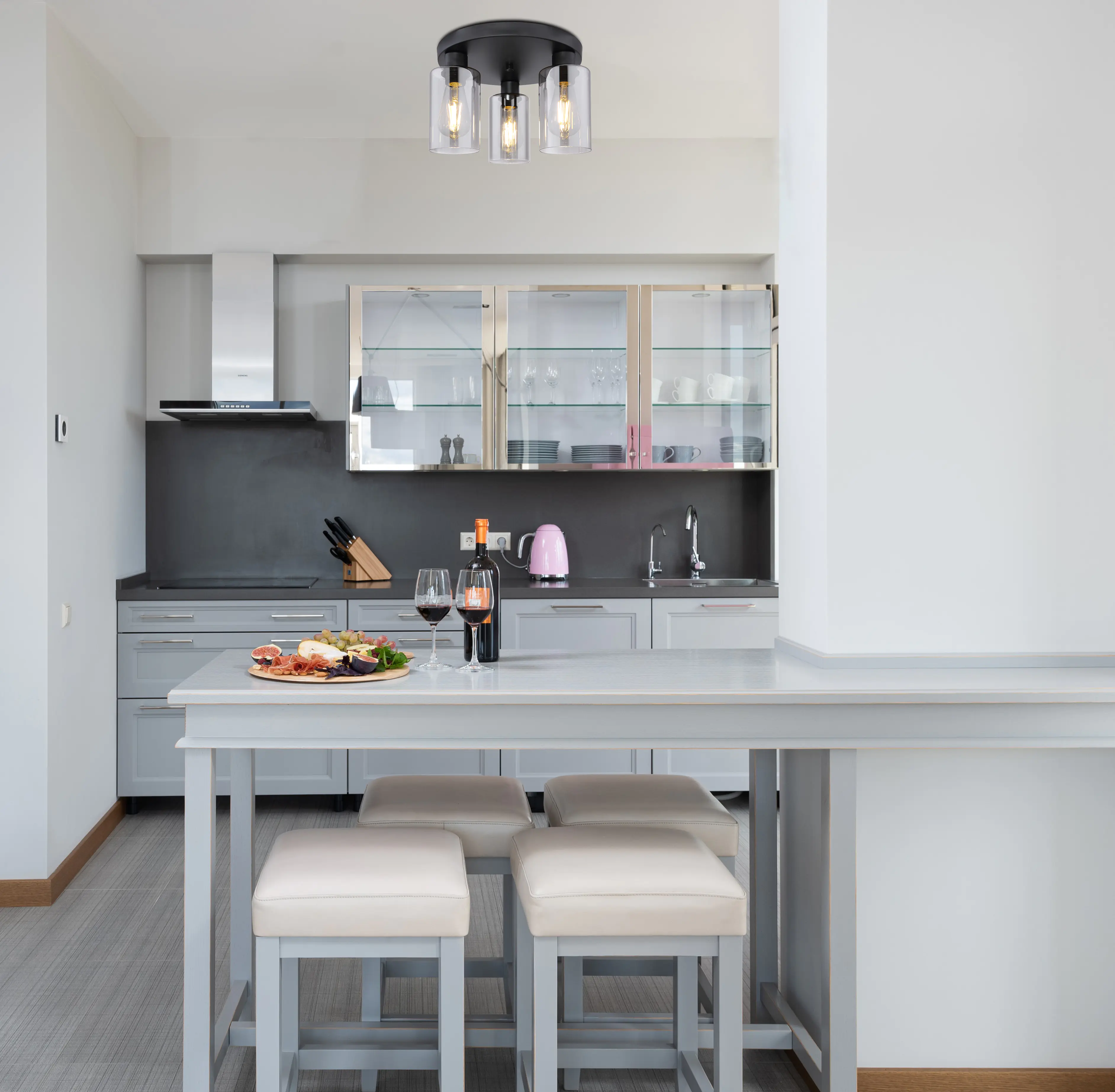 Globo 3er Spot Hadera schwarz Ø 34 cm 3 x E 27, max. 60 W, dimmbar