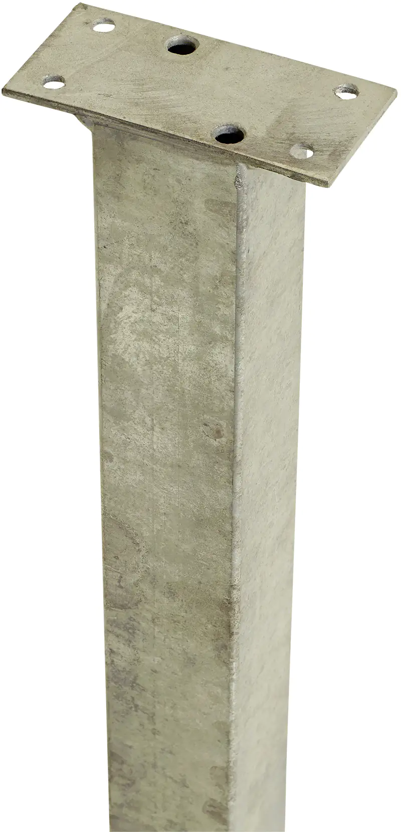 Plus Stahlpfosten mit Fuss für Handlauf 4,5 x 4,5 x 103,3 cm Feuerverzinkt