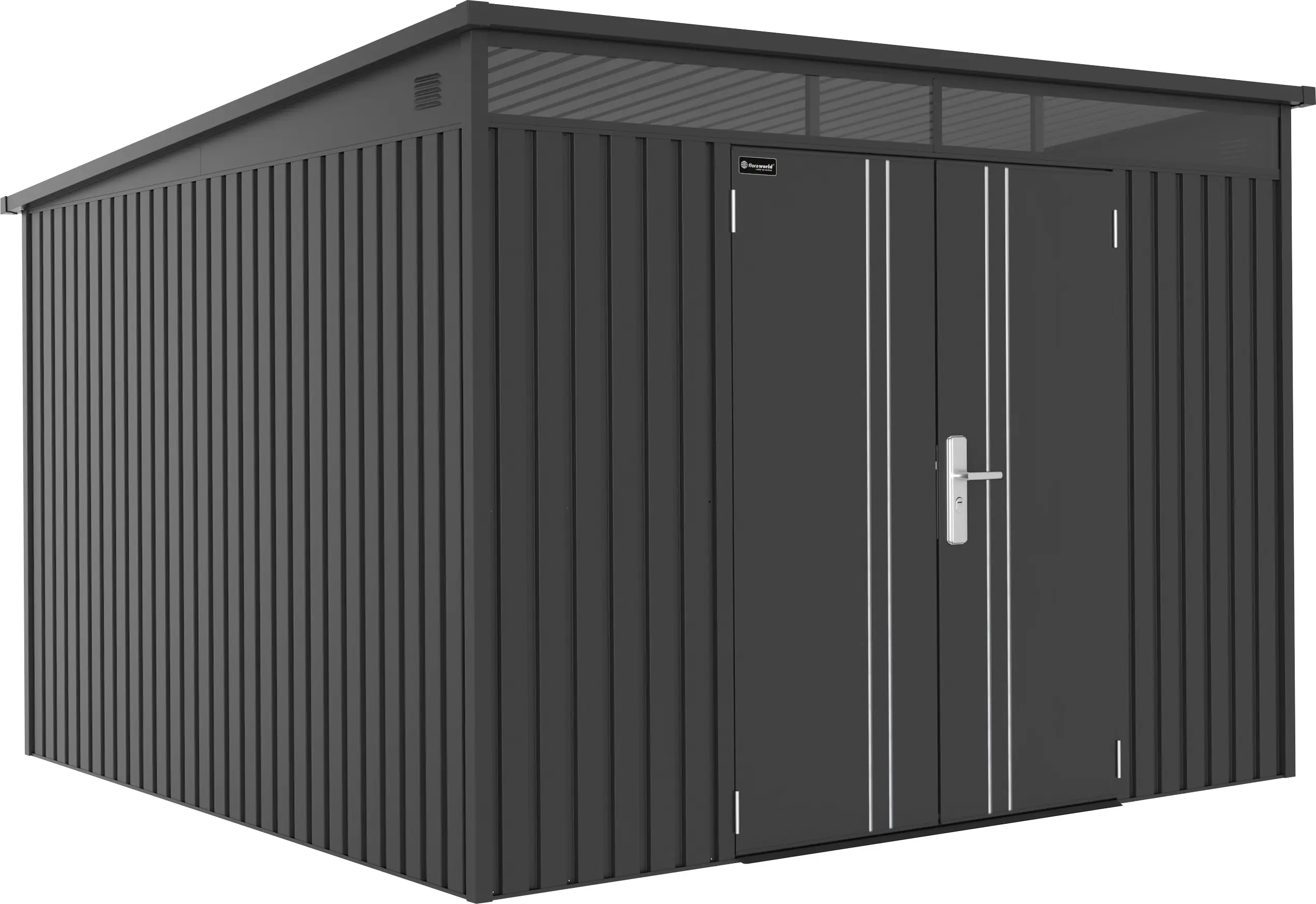 Floraworld Gerätehaus Premium schwarz-metallic 280 x 266 x 201 cm