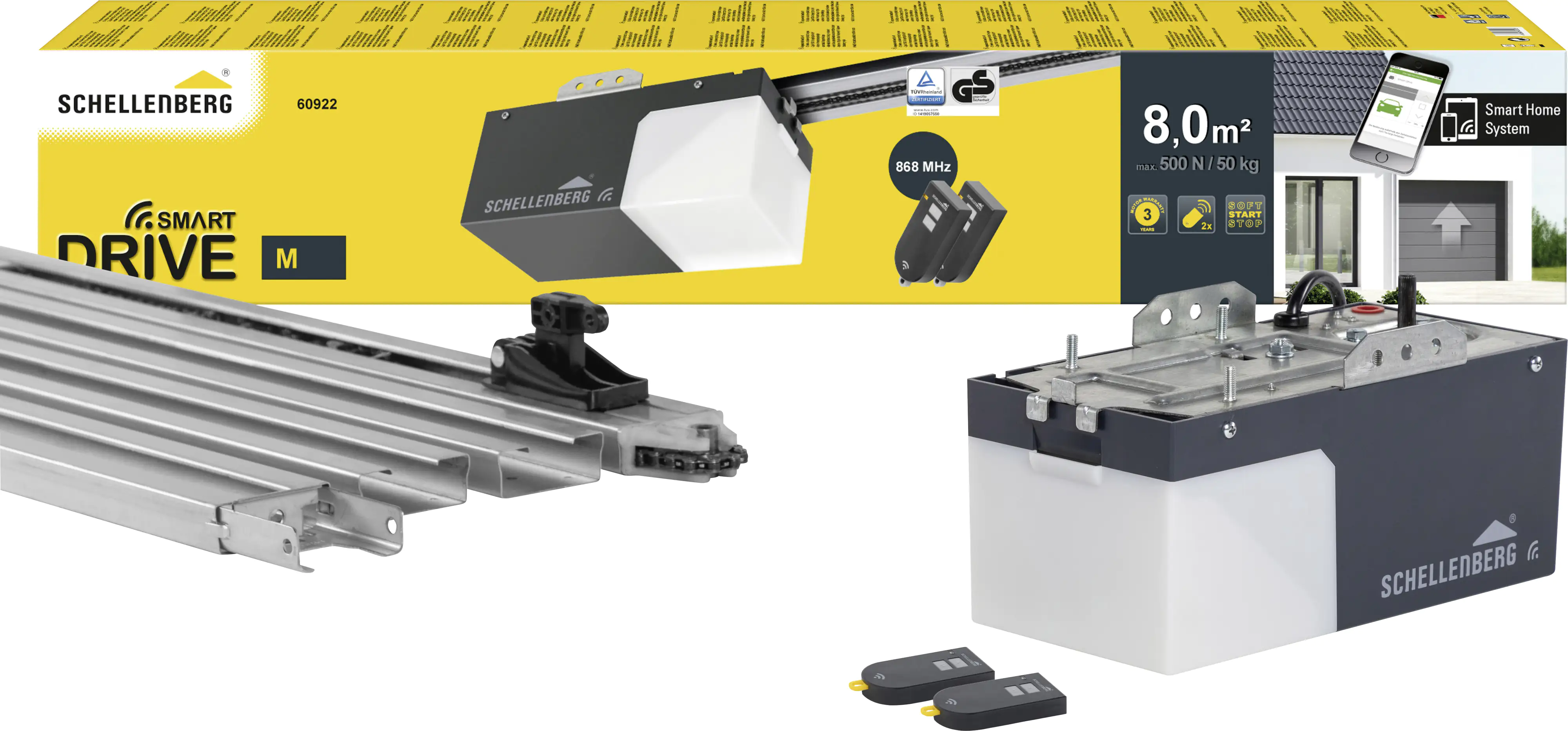 Schellenberg Garagentorantrieb Smart Drive M für Torfläche bis max. 8,0 m²