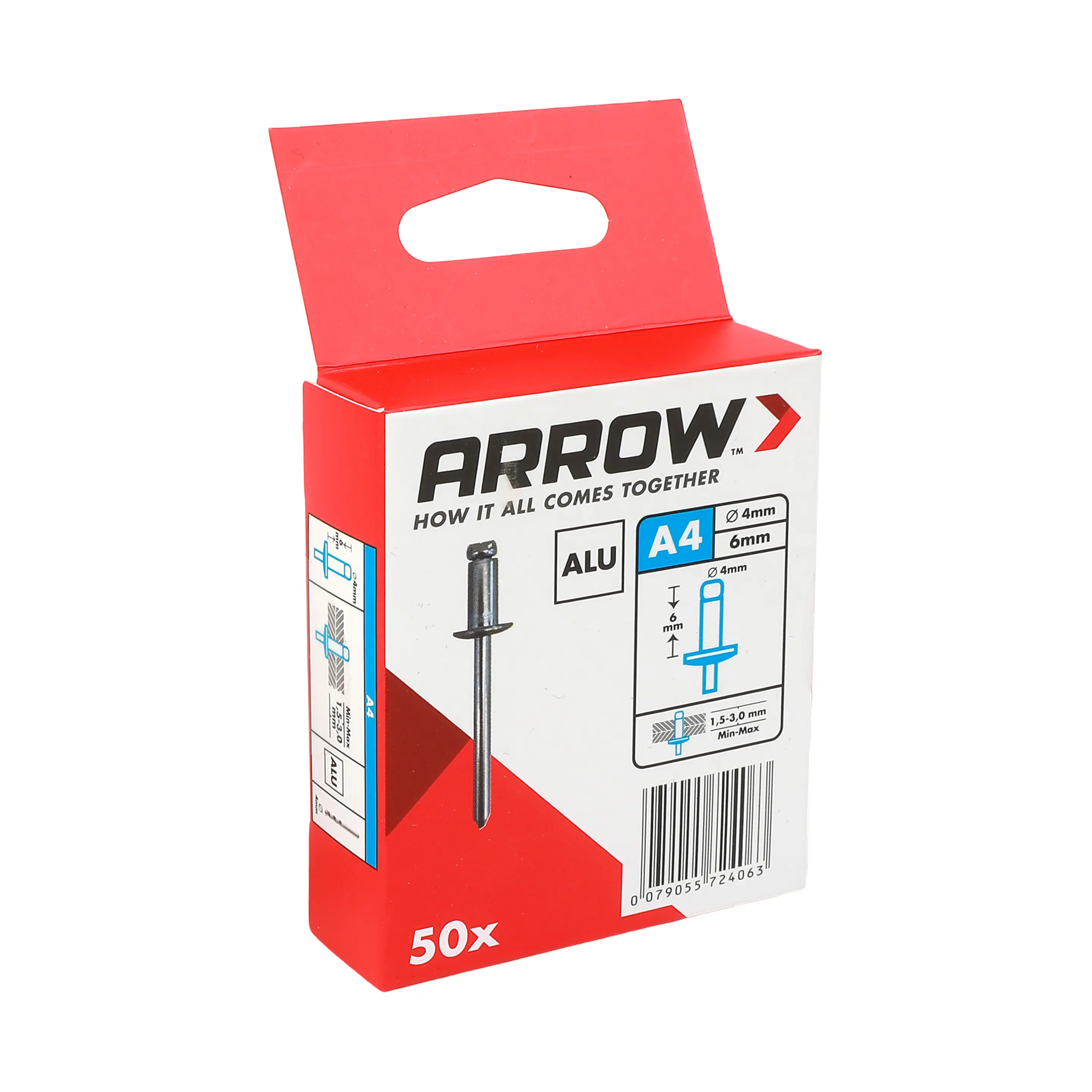 Arrow Blindniete Typ RA Ø 4 x 6 mm Aluminium 50 Stück 