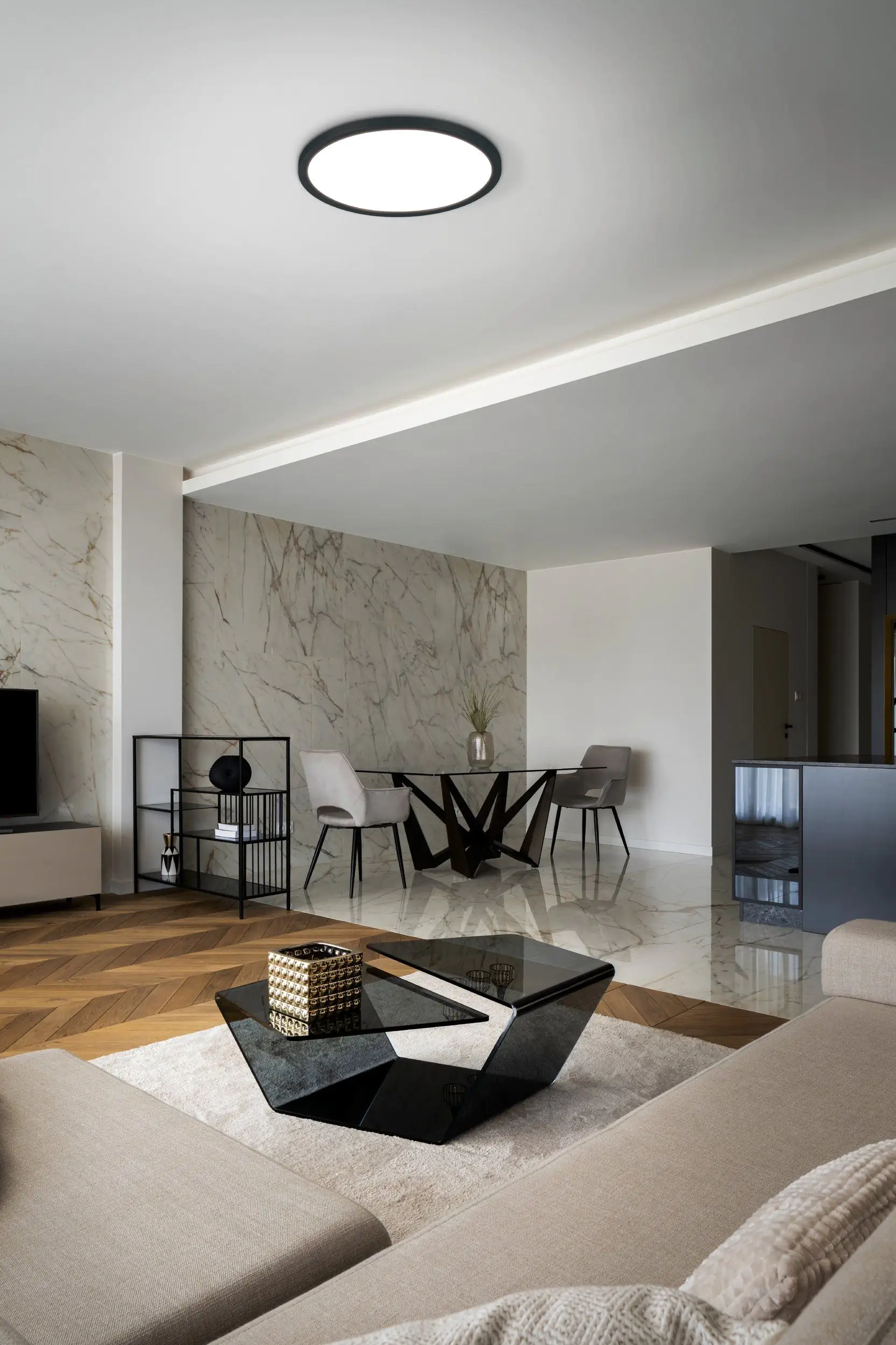 Eglo LED Deckenleuchte Campaspero schwarz weiß Ø 29,5 cm Eglo LED Deckenleuchte Campaspero schwarz weiß Ø 29,5 cm