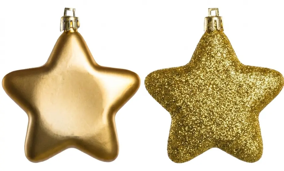 TrendLine Weihnachtskugeln Sterne bruchfest, langlebig 7 cm gold 8 Stück