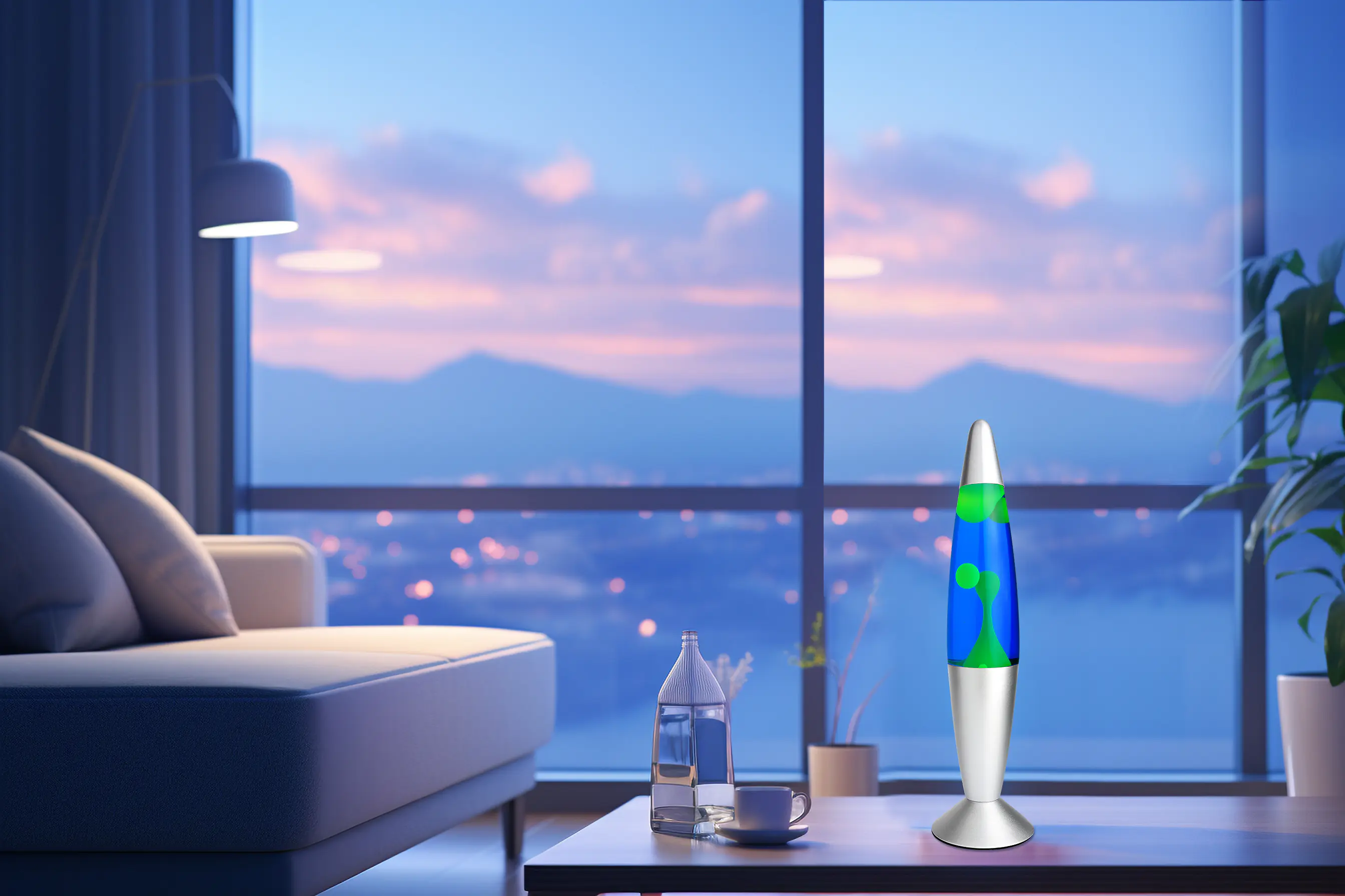 LED Lavalampe Osaka grün-blau 41 x 11 cm warmweiß LED Lavalampe Osaka grün-blau 41 x 11 cm warmweiß