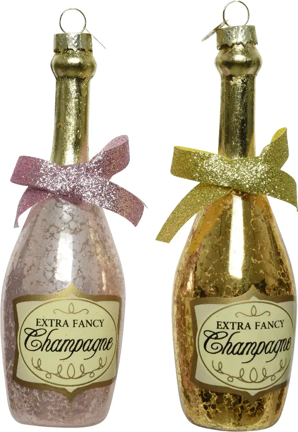 Kaemingk Weihnachtsbaumanhänger Flasche aus Glas mit Schleife Kaemingk Weihnachtsbaumanhänger Flasche aus Glas mit Schleife