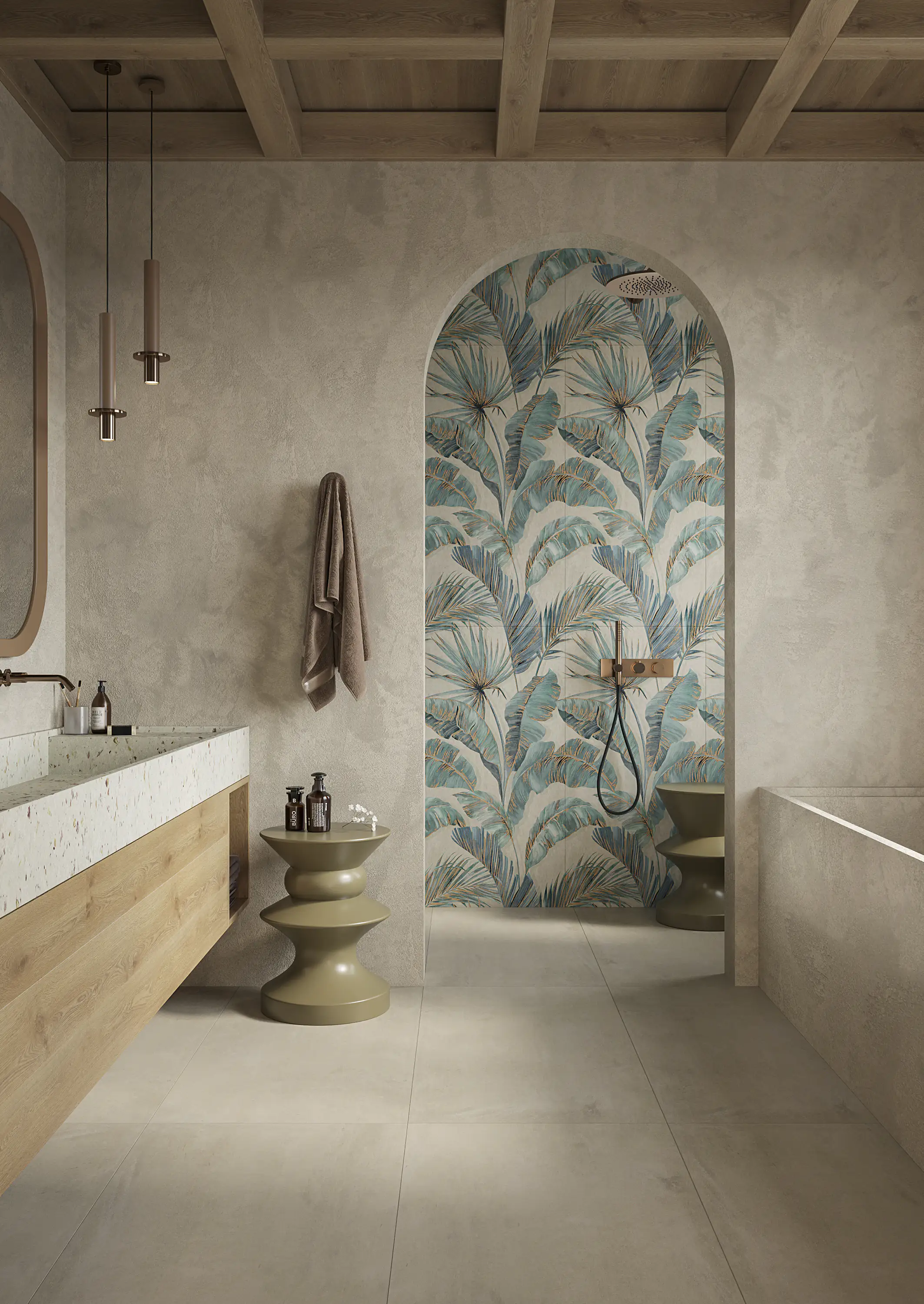 Wand- und Bodenfliese Feinsteinzeug Floreale Mix 60 x 120 cm beige Wand- und Bodenfliese Feinsteinzeug Floreale Mix 60 x 120 cm beige