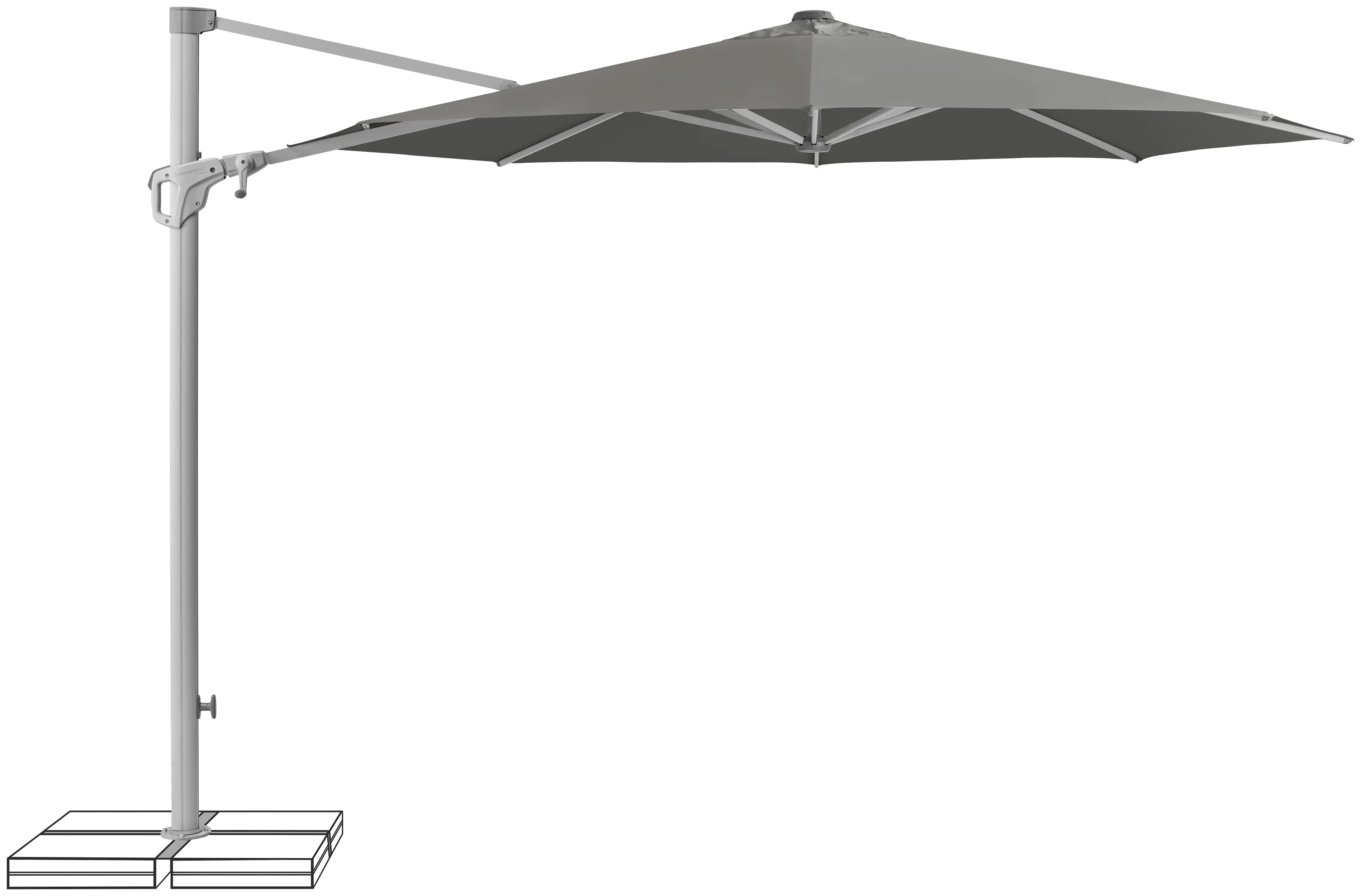 Suncomfort Sonnenschirm Familyflex steingrau Ø 300 cm