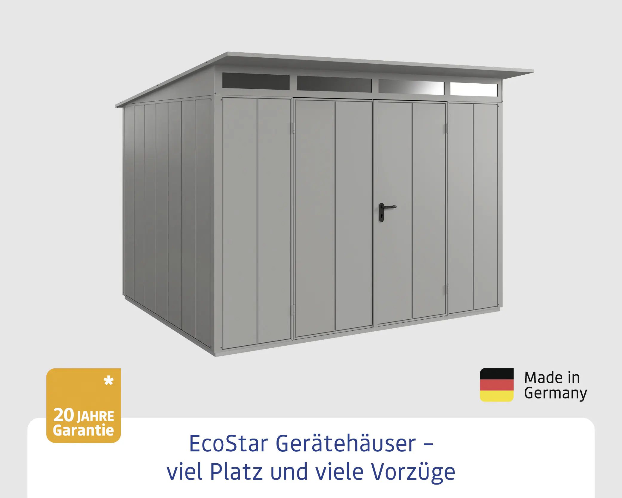 EcoStar Gerätehaus Elegant-P,Typ 3 312,7 x 283,4 x 232,3 cm graualuminium