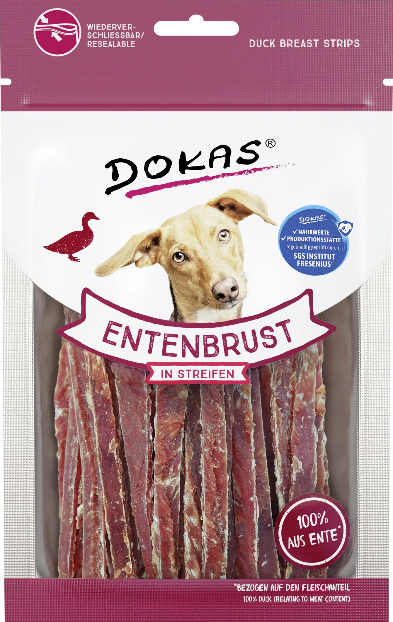 Dokas Hundesnack Entenbrust in Streifen 70 g