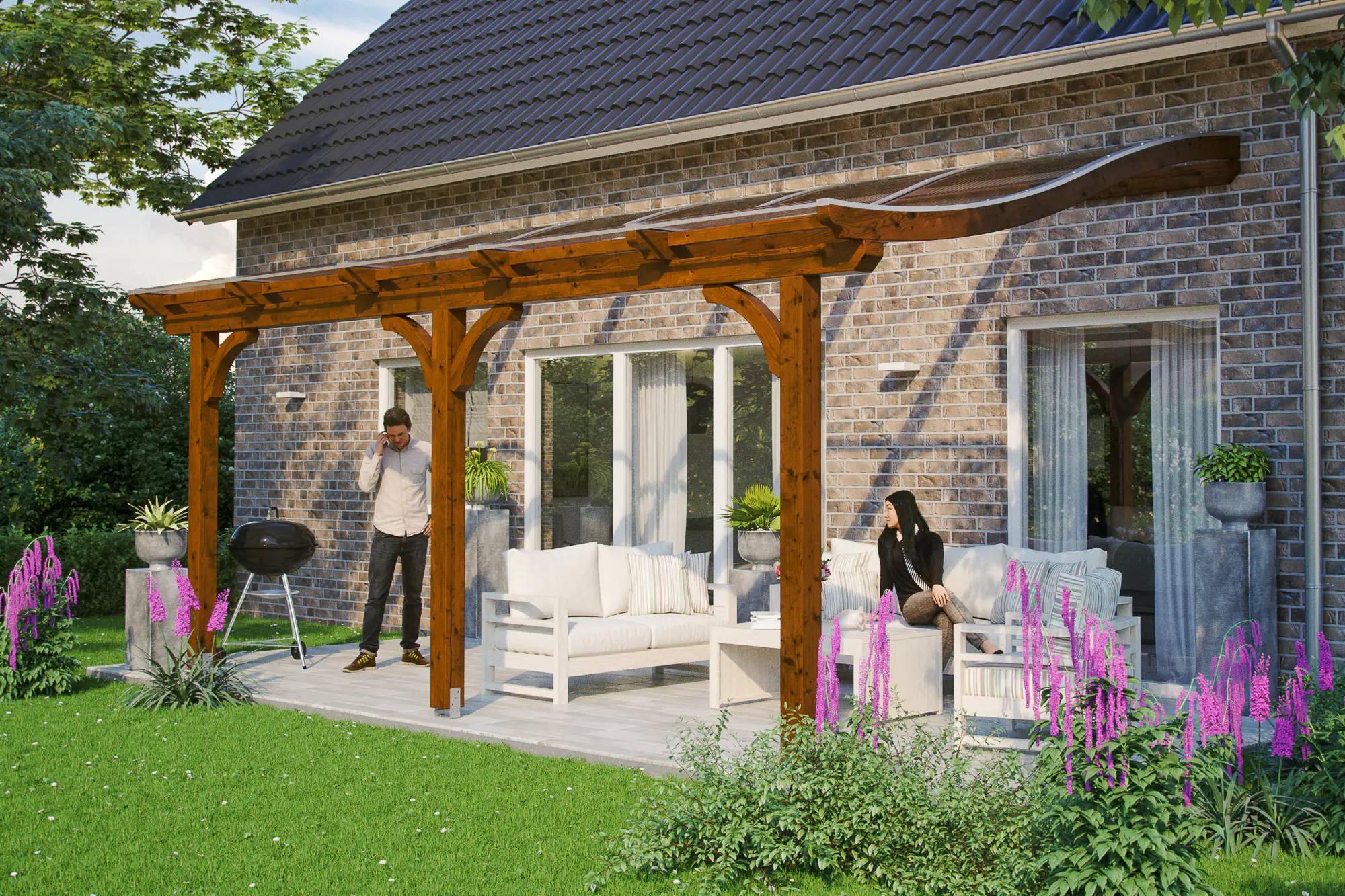 SKAN HOLZ Terrassenüberdachung Venezia 541 x 339 cm Leimholz