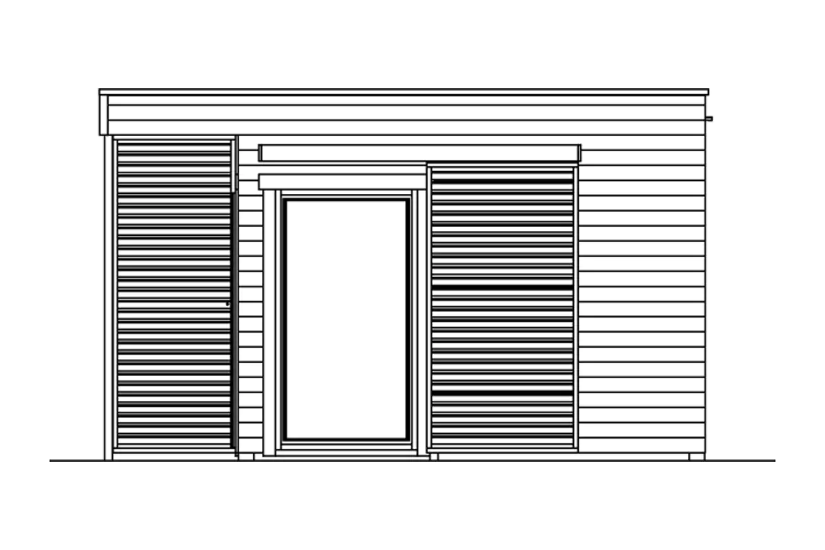 SKAN HOLZ Gartenhaus Tokio 2 340 x 340 cm natur mit Fußboden, einschalig