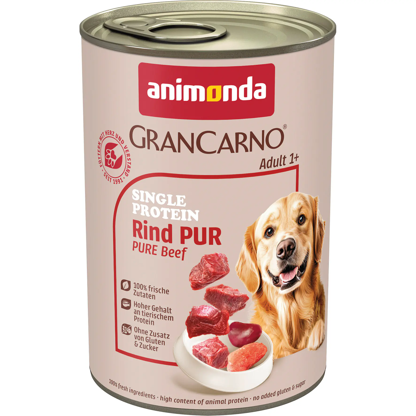 Animonda GranCarno Hundenassfutter Adult Single Protein getreidefrei 400 g Rind