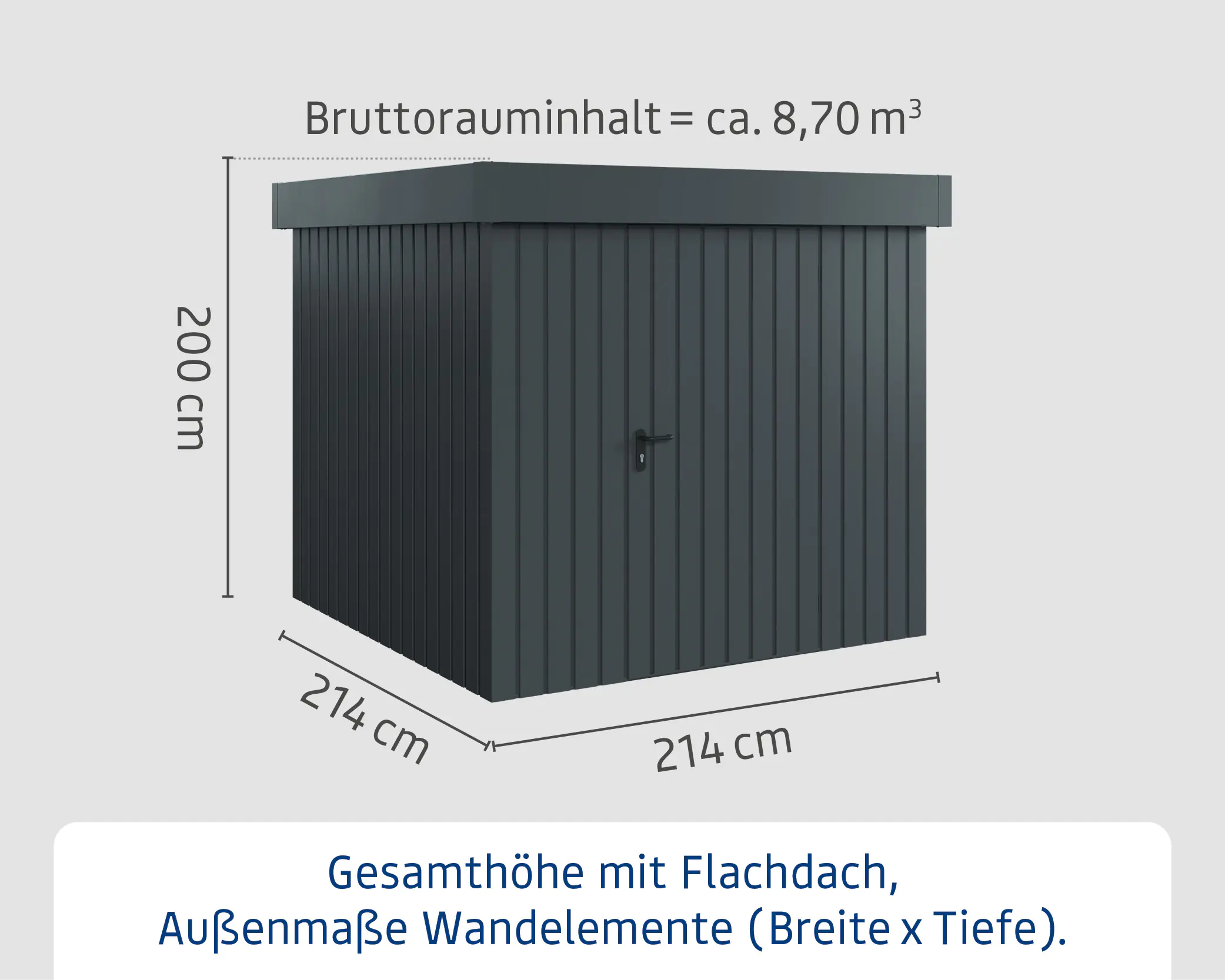 EcoStar Metallgerätehaus Euroline EFD5 anthrazit 214 x 214 cm 1-flg. EcoStar Metallgerätehaus Euroline EFD5 anthrazit 214 x 214 cm 1-flg.