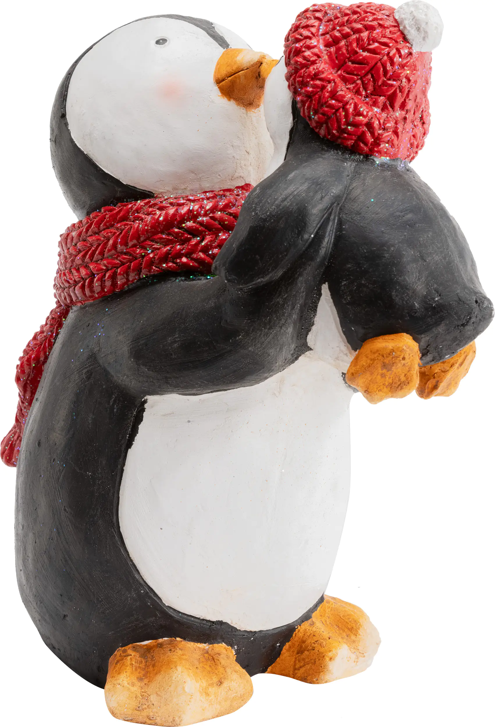 TrendLine Dekofigur Pinguinmutter mit Kind 30 x 25 cm schwarz-weiß