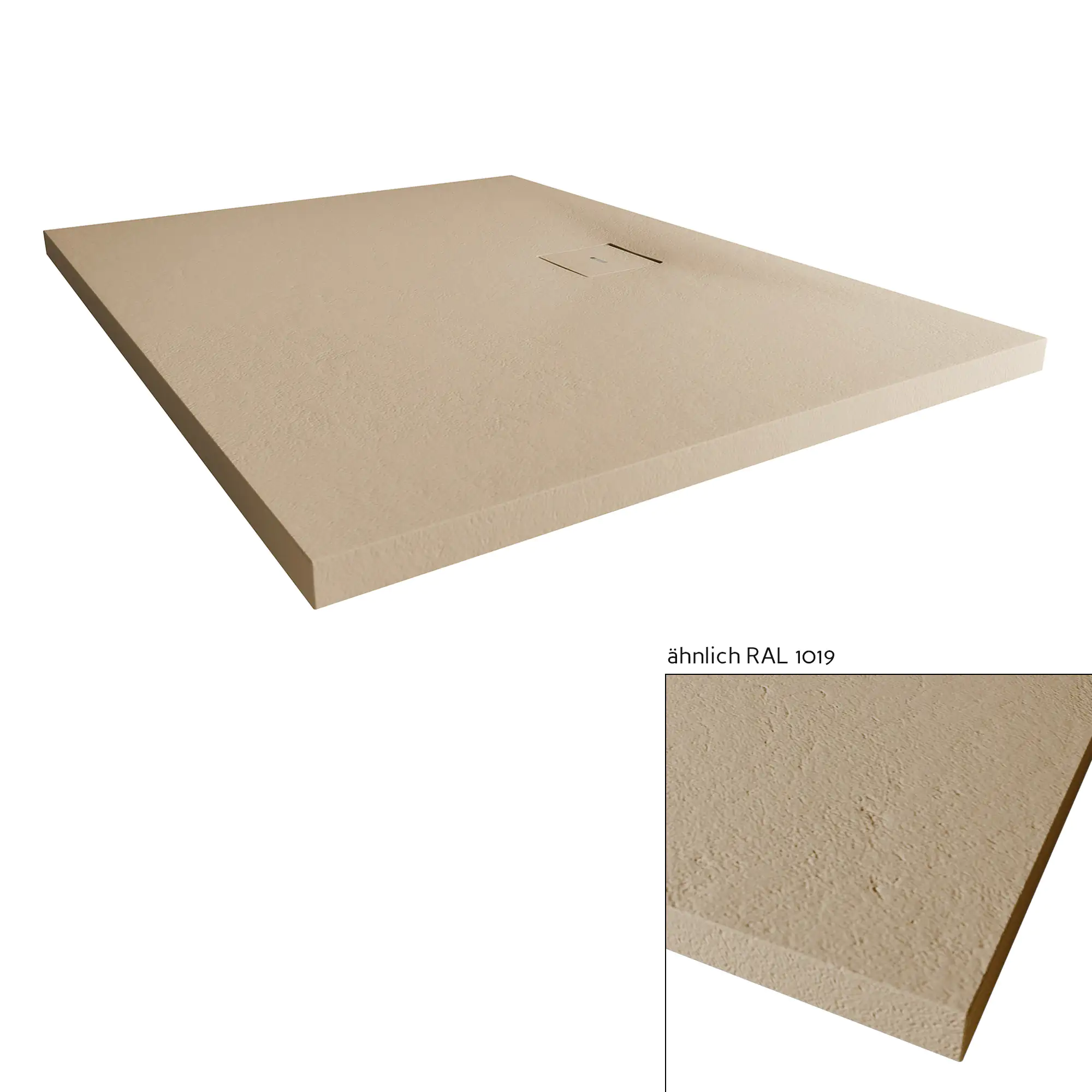 Breuer Duschwanne Modern Line Sandstein Rechteck, 80x140 cm, Höhe: 3,5 cm