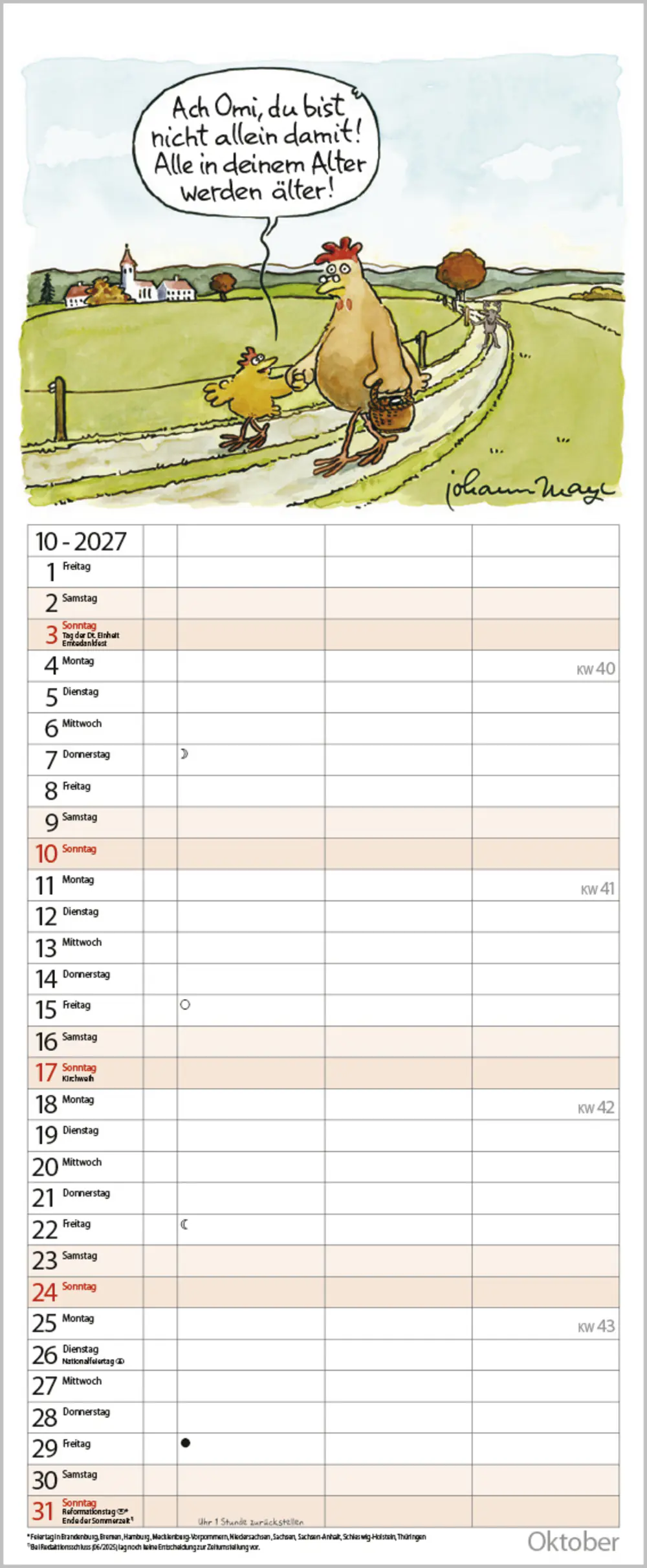 Korsch Kalender Planer (Un-)Ruhestand 2027
