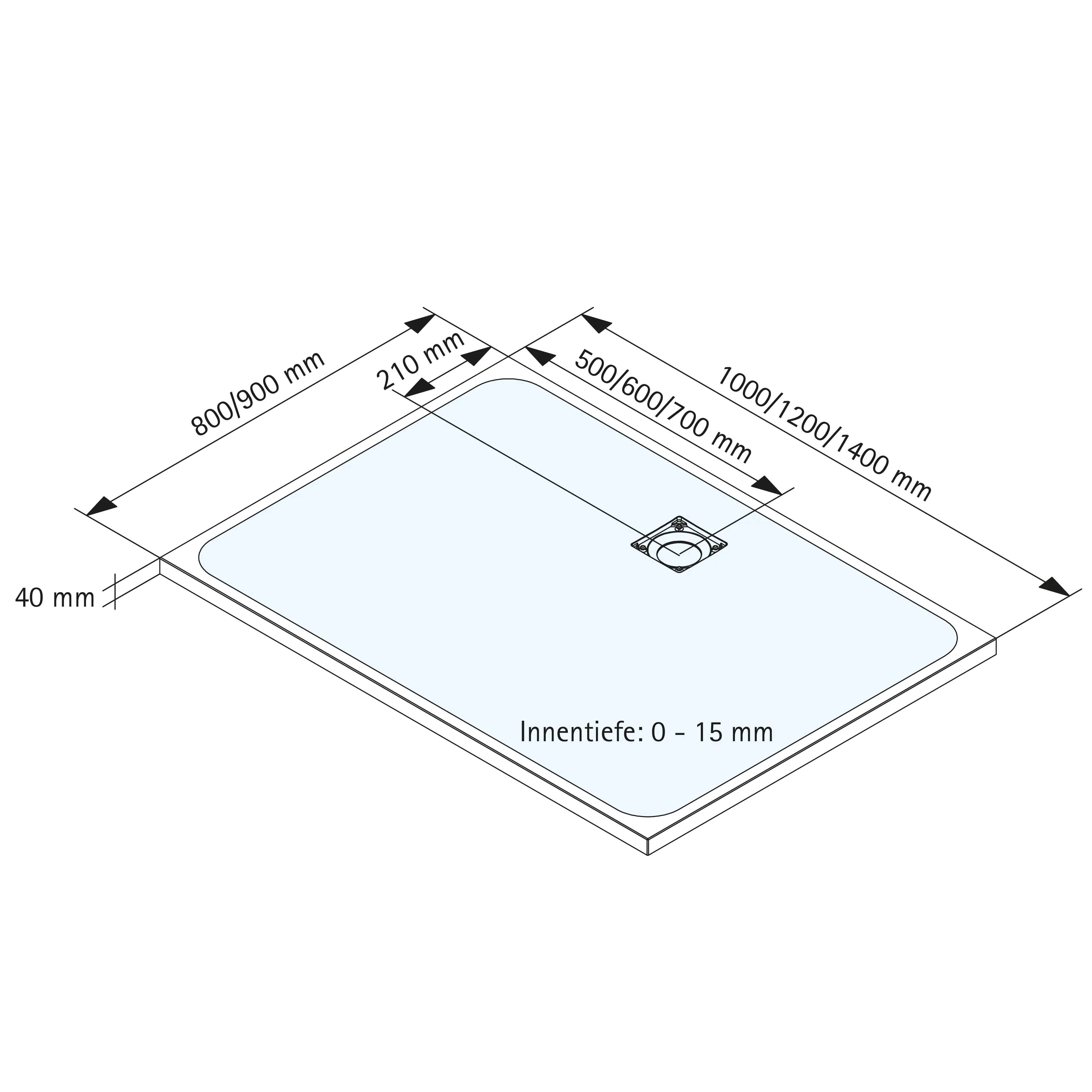 Schulte Duschwanne Steinstruktur 90 x 120 cm grau