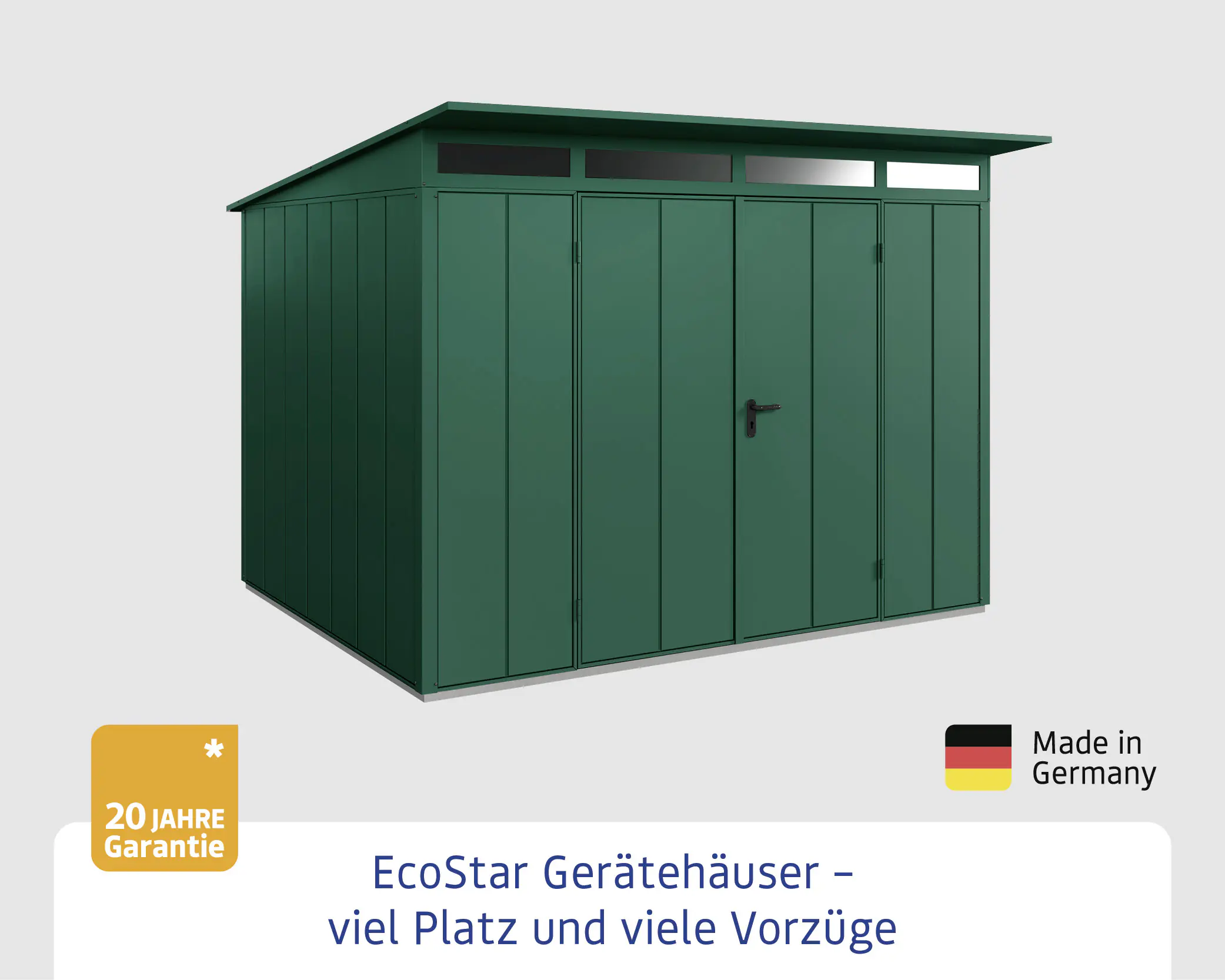 EcoStar Gerätehaus Elegant-P Typ 3 moosgrün 312,7 x 283,4 x 232,3 cm